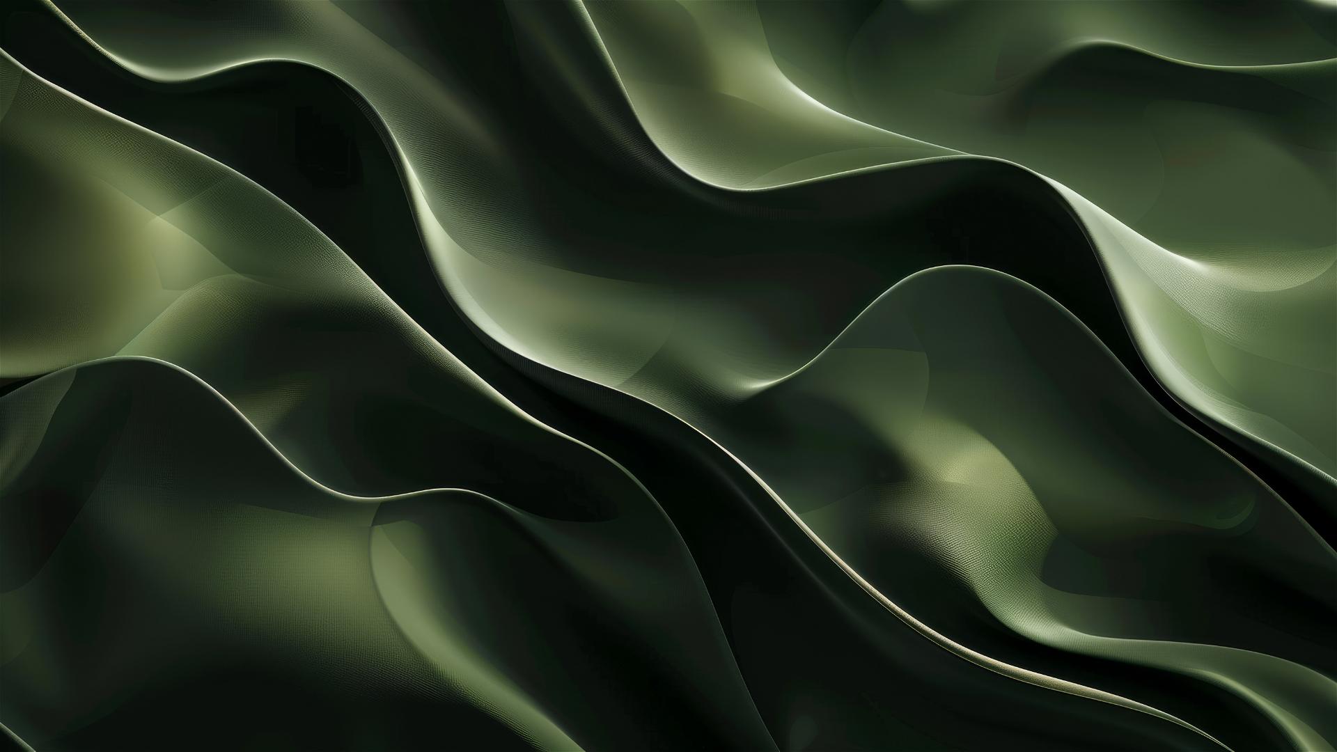 Dark olive flowing shapes on iPhone background
