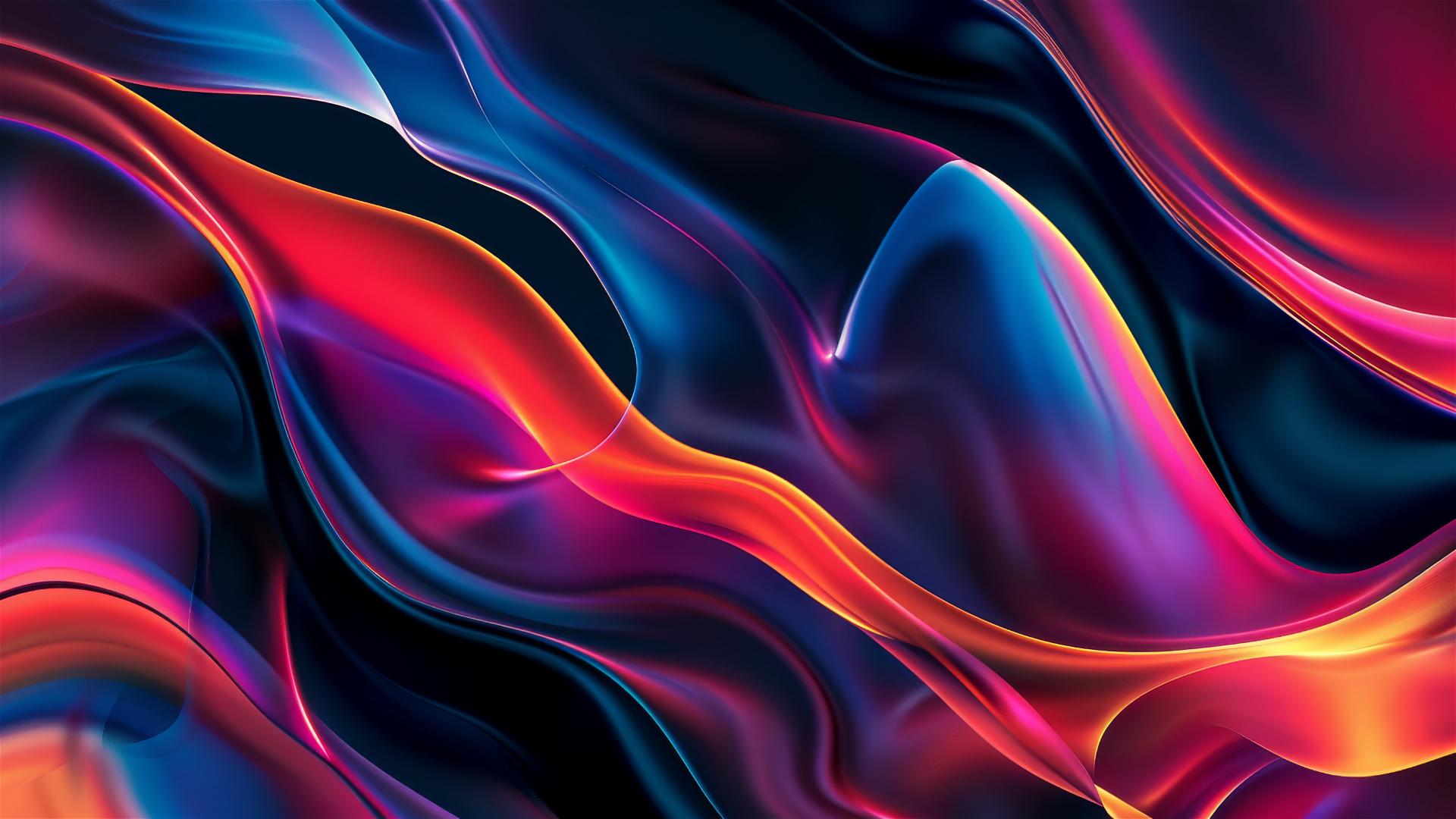 Black opal-inspired flowing shapes on iPhone wallpaper
