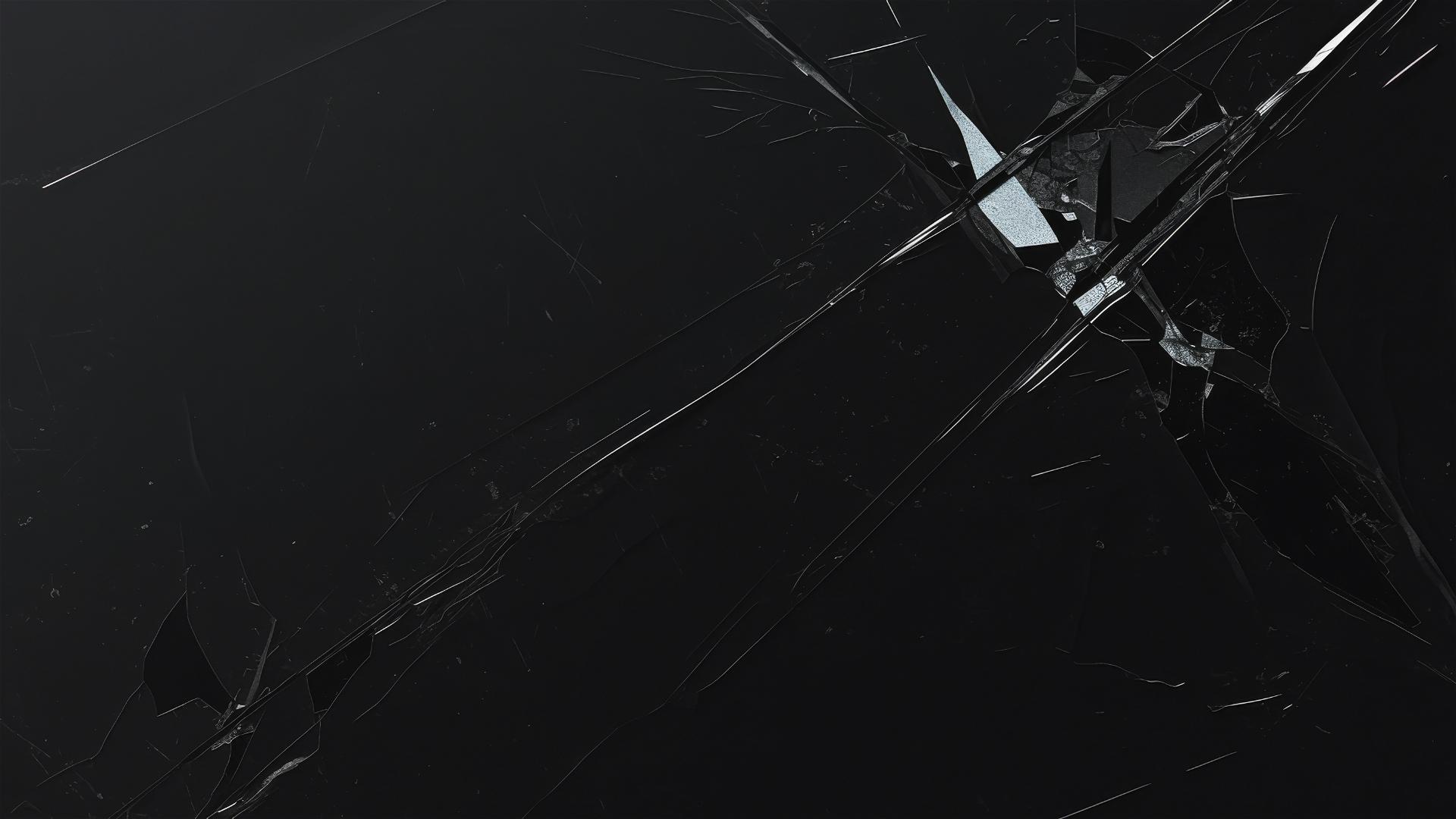 Minimalist black canvas with a thin white crack