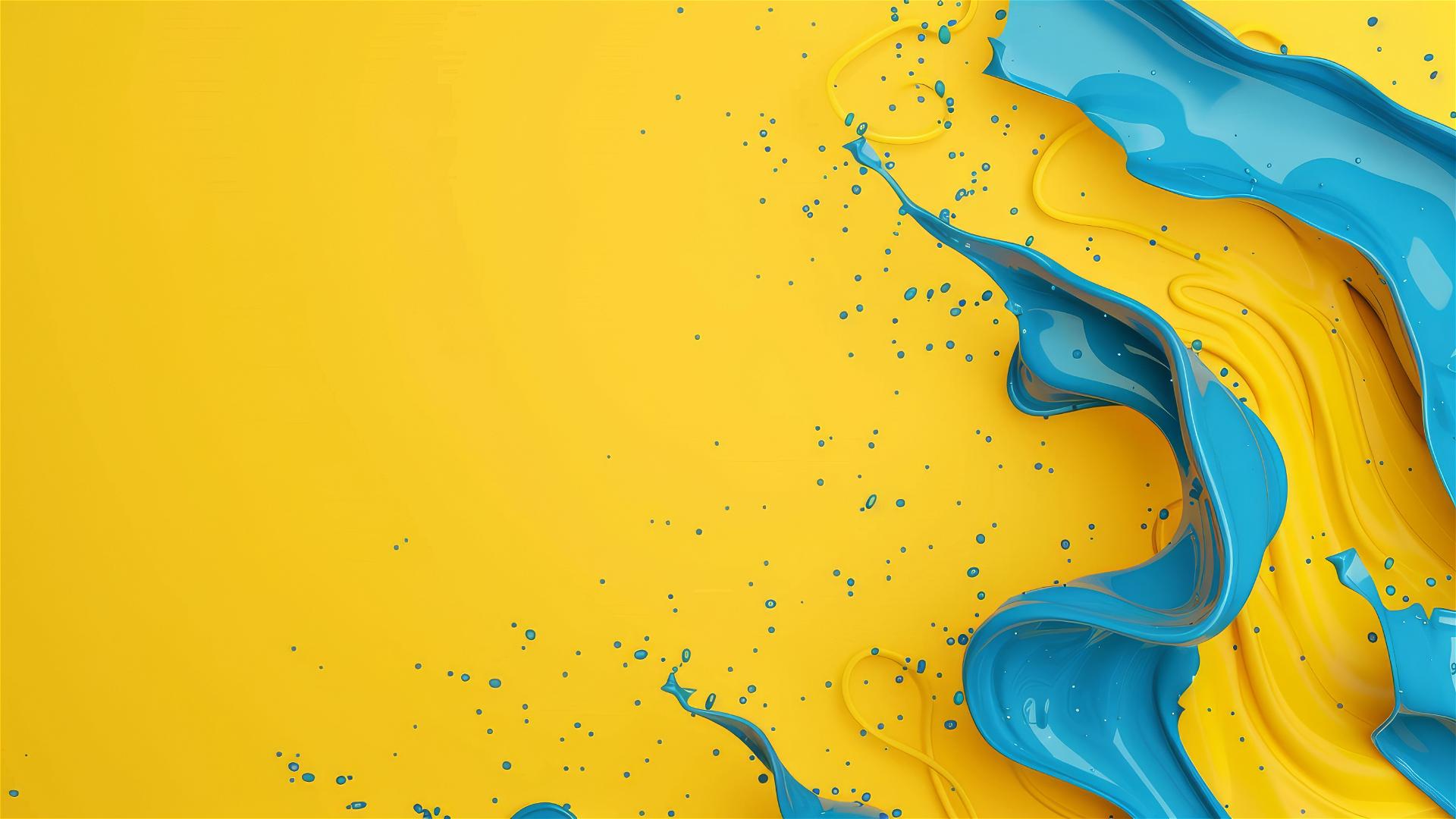 Blue hip-hop style elements on a solid yellow background
