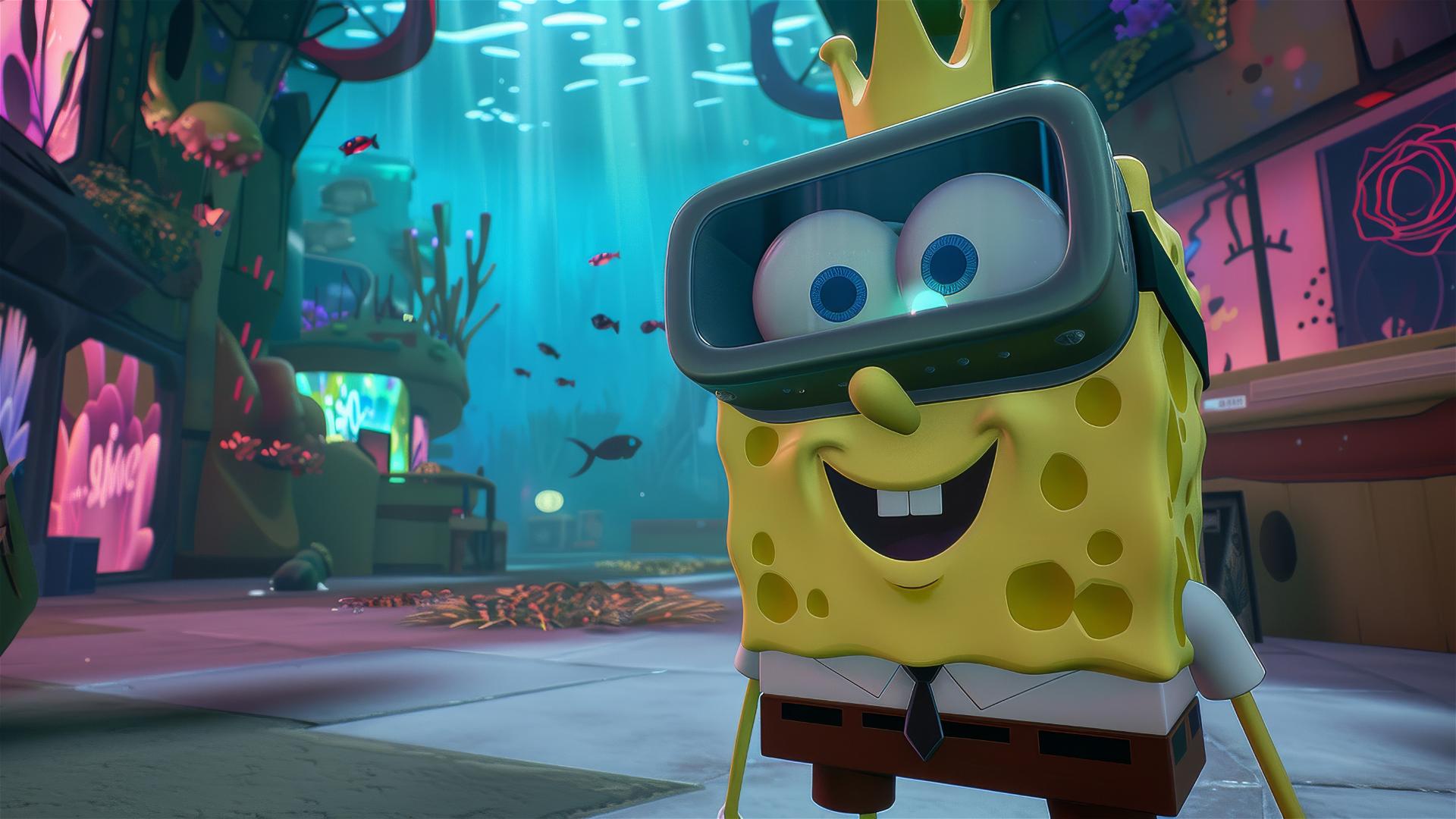 SpongeBob using VR headset