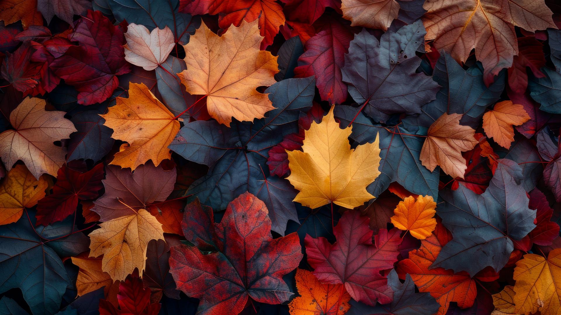 Aesthetic autumn background with vibrant fall colors