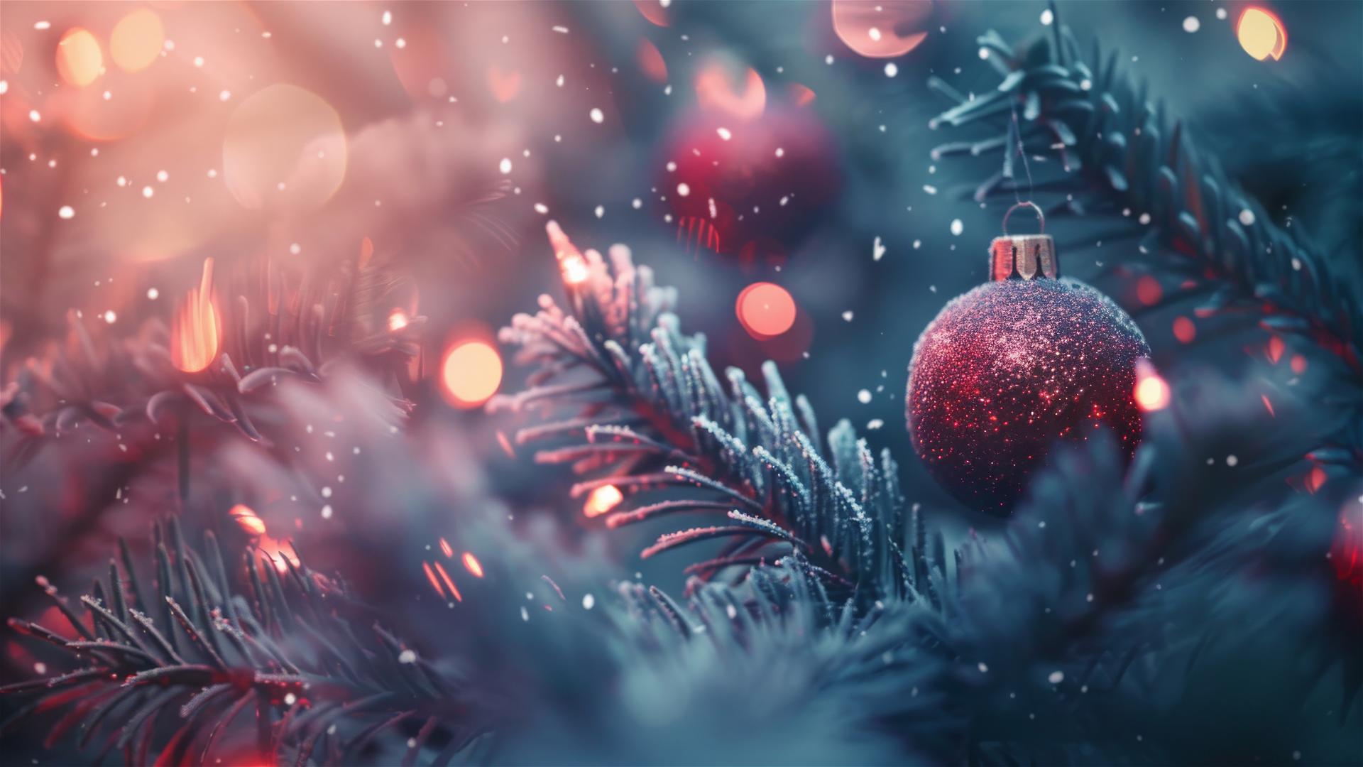 festive Christmas background with holiday elements in 4K resolution