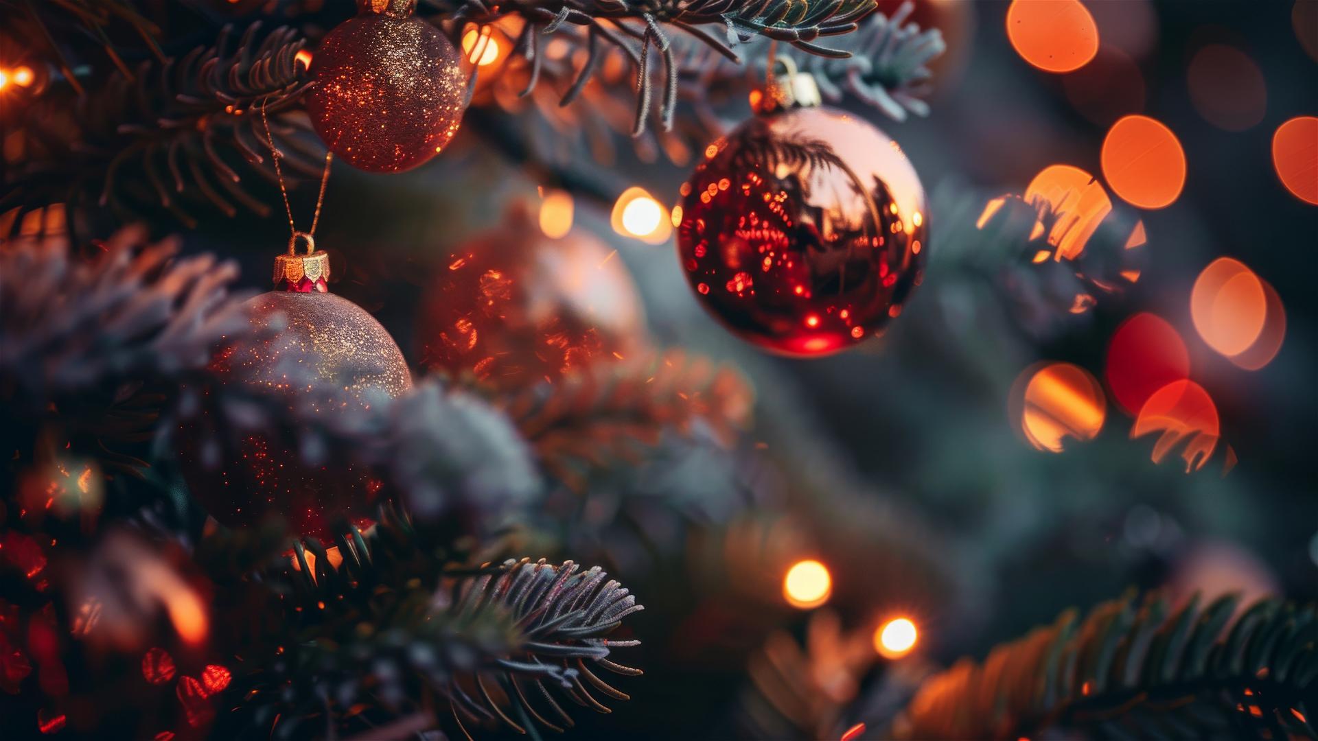 festive Christmas background with holiday elements