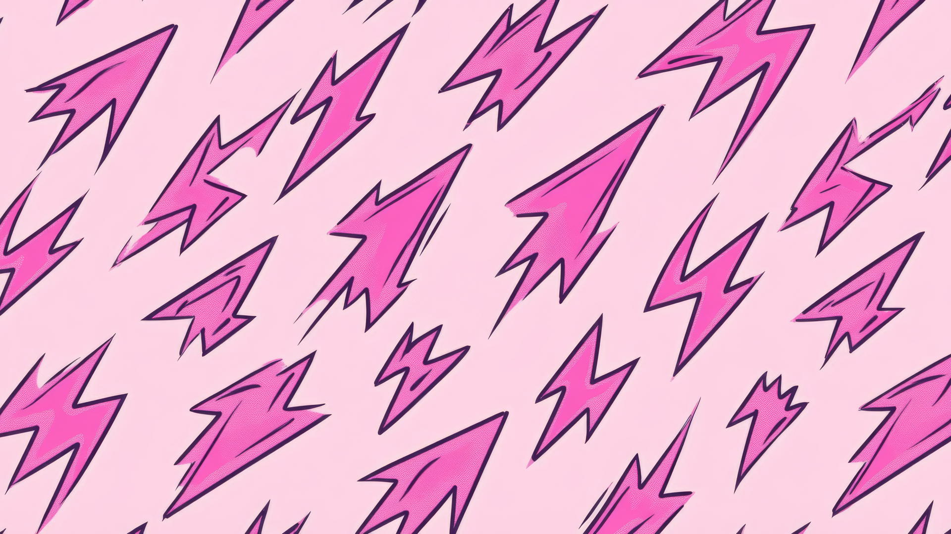 pink preppy wallpaper with bold pink lightning bolts on a light pink background
