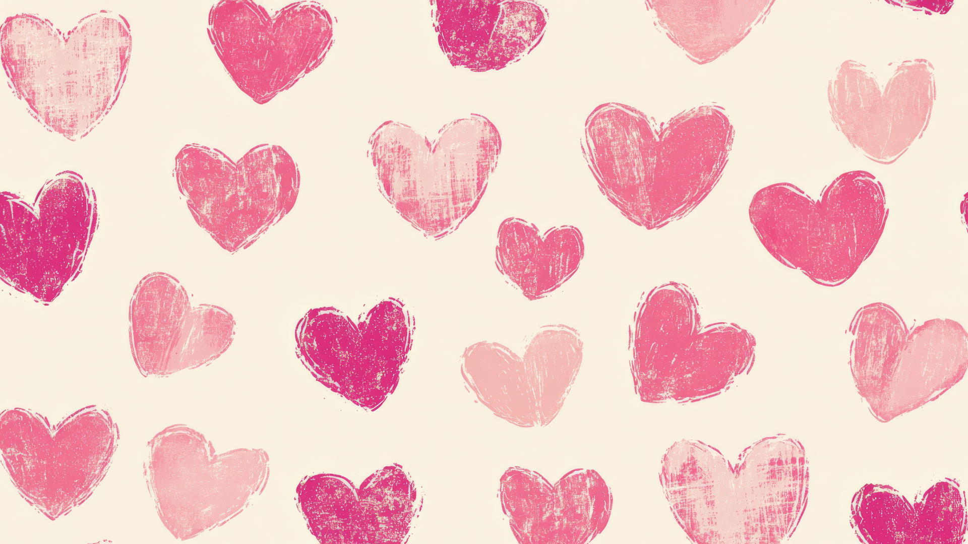 Pink preppy wallpaper with hand-drawn heart pattern