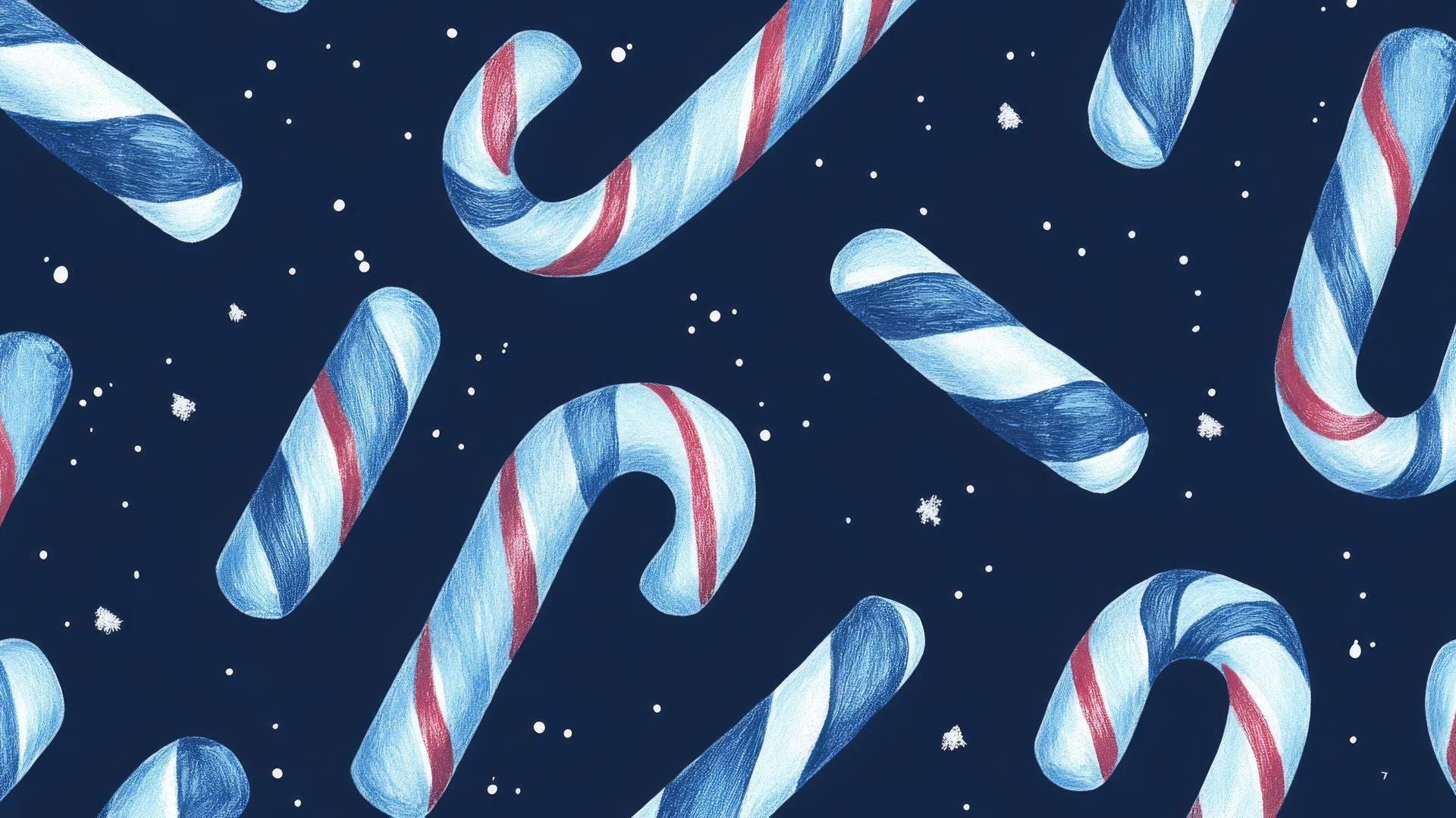 Preppy blue wallpaper with blue and white striped candy canes