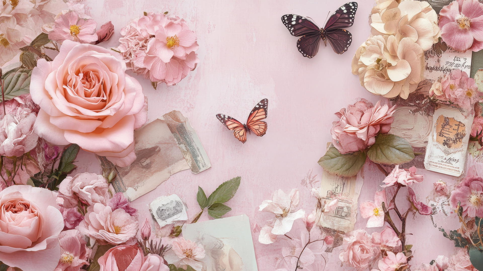 cute pink aesthetic wallpaper with vintage elements