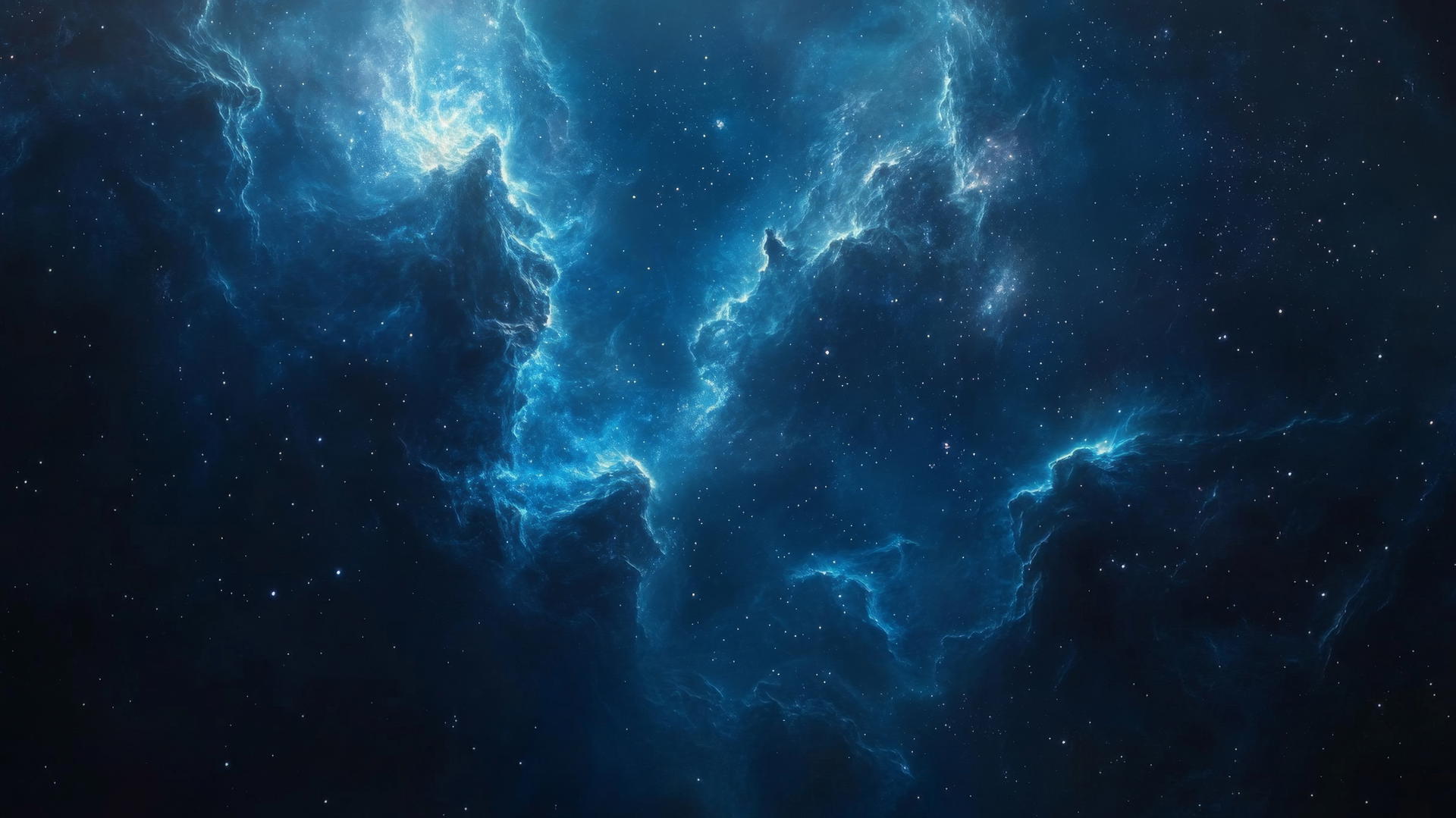 aesthetic wallpaper blue with ethereal nebula and stars