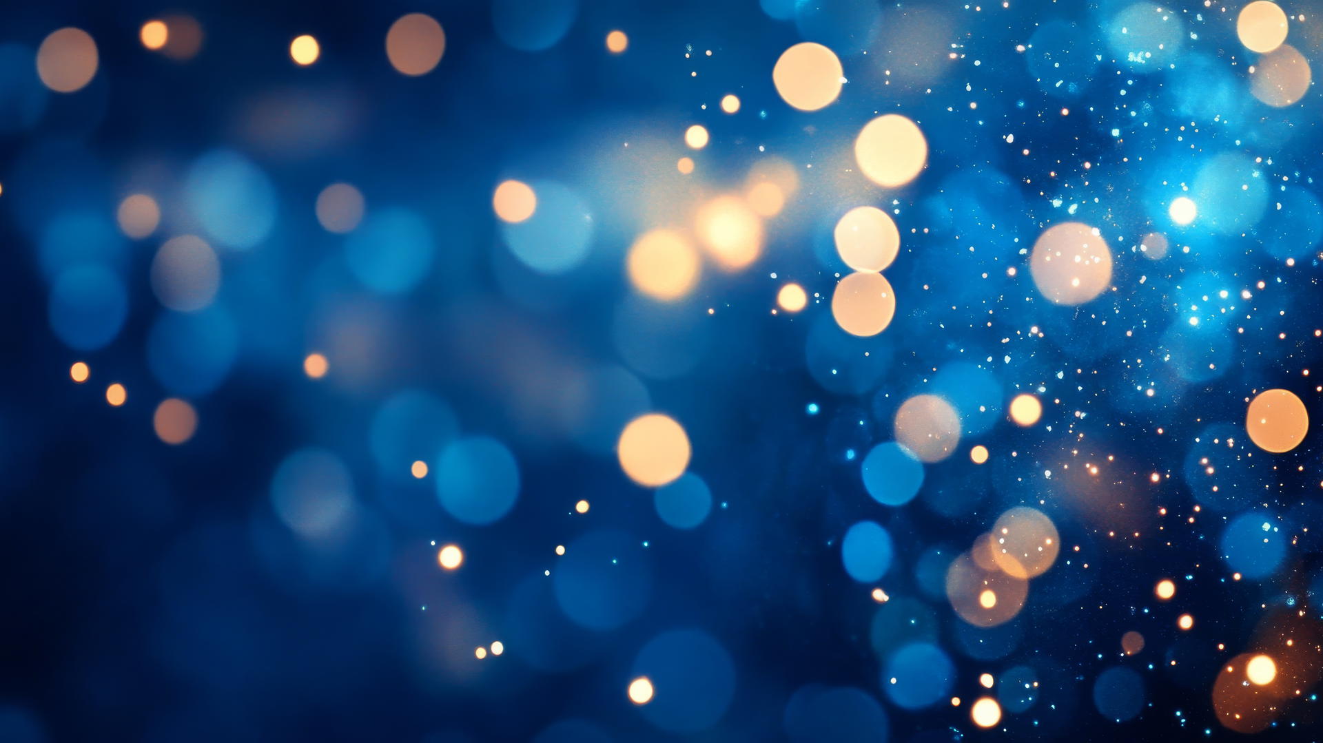 aesthetic wallpaper blue with ethereal fairy lights and bokeh effects