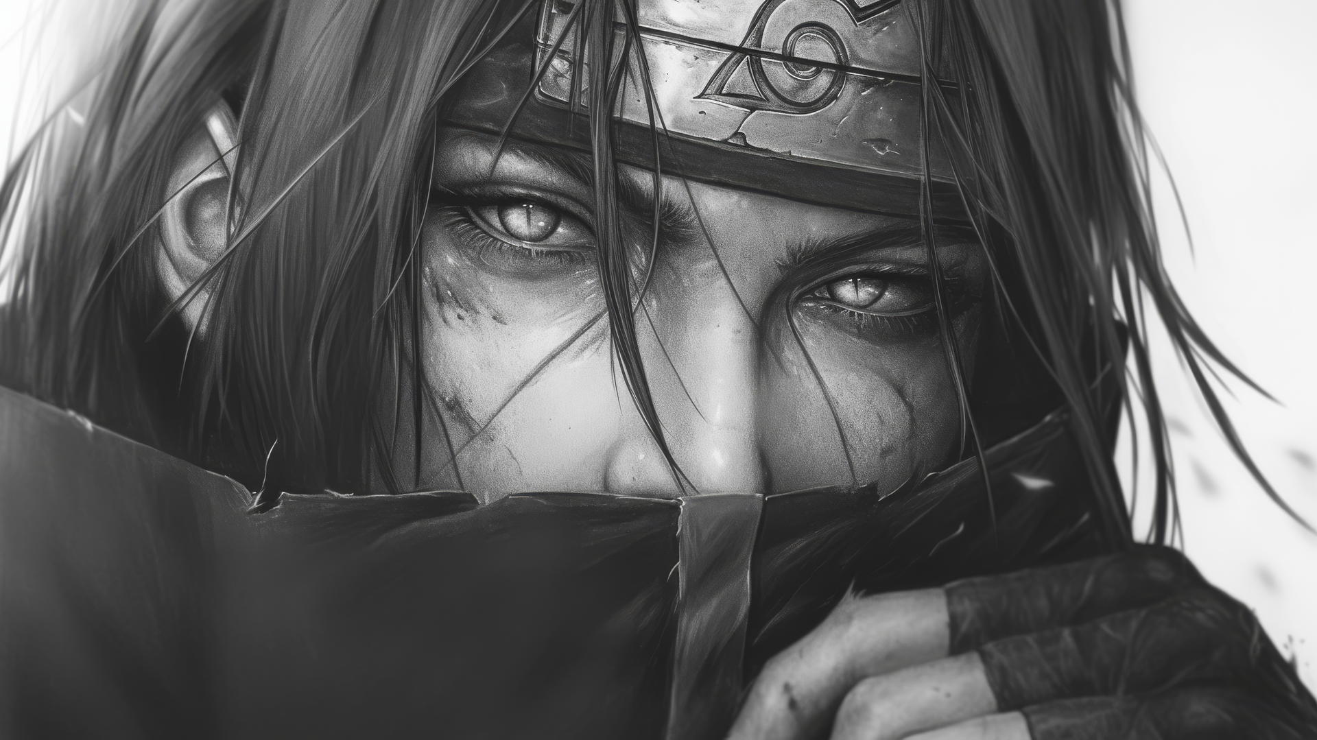 Photorealistic Itachi Uchiha drawing using graphite pencil