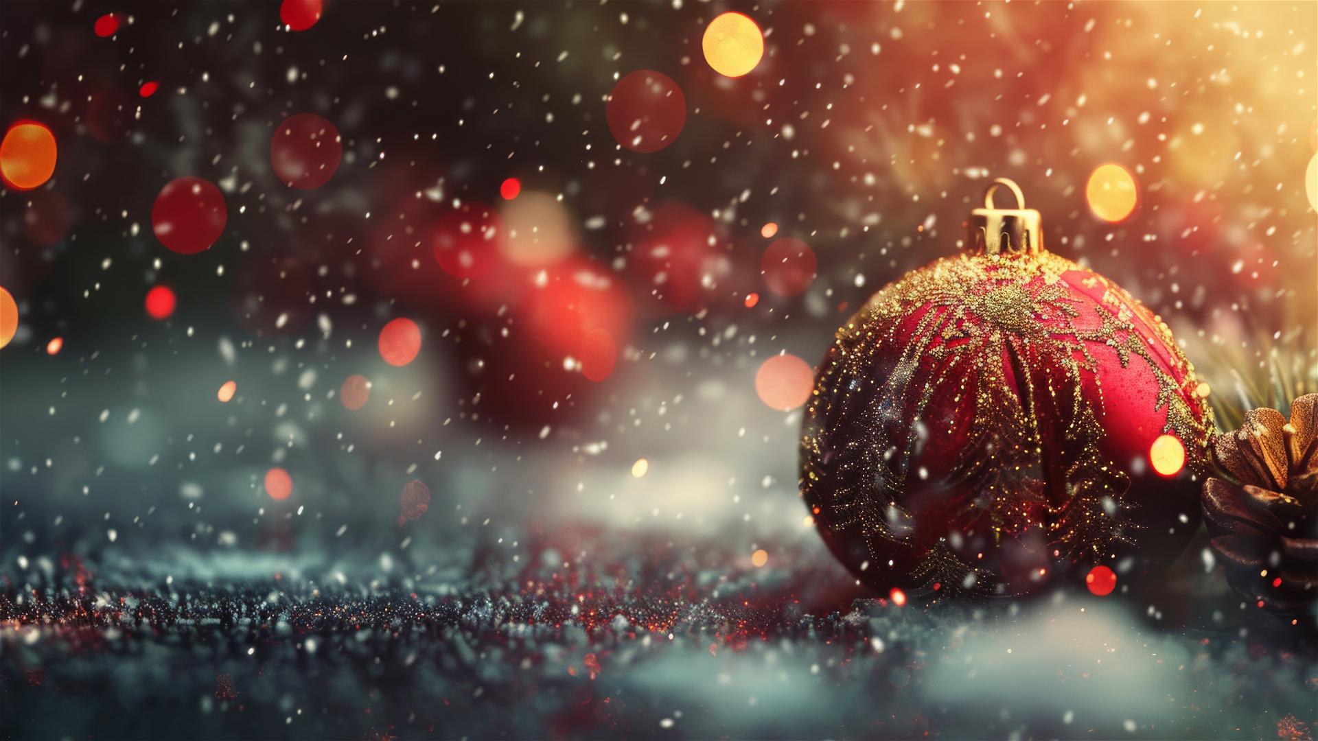 Christmas background with festive elements in 4K resolution