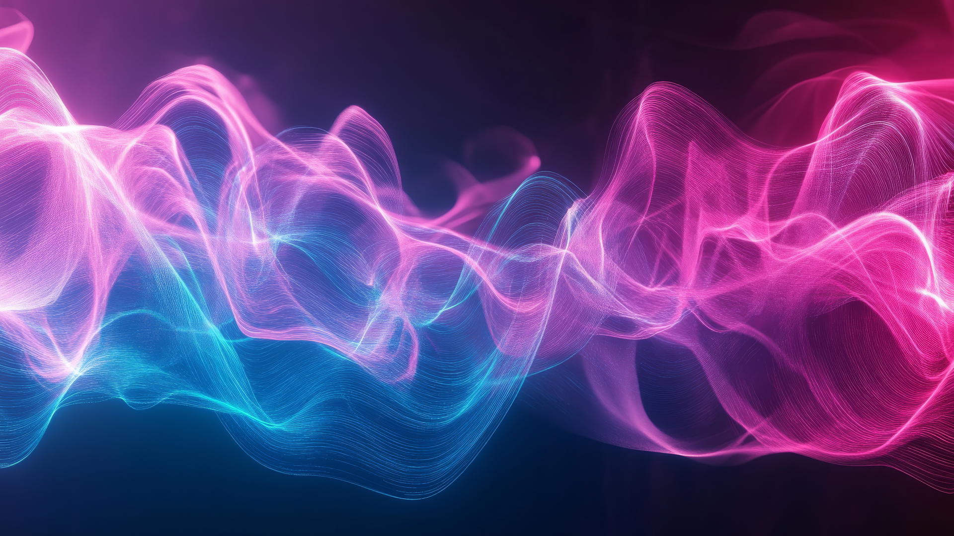 pink and blue wallpaper with dynamic digital waveforms