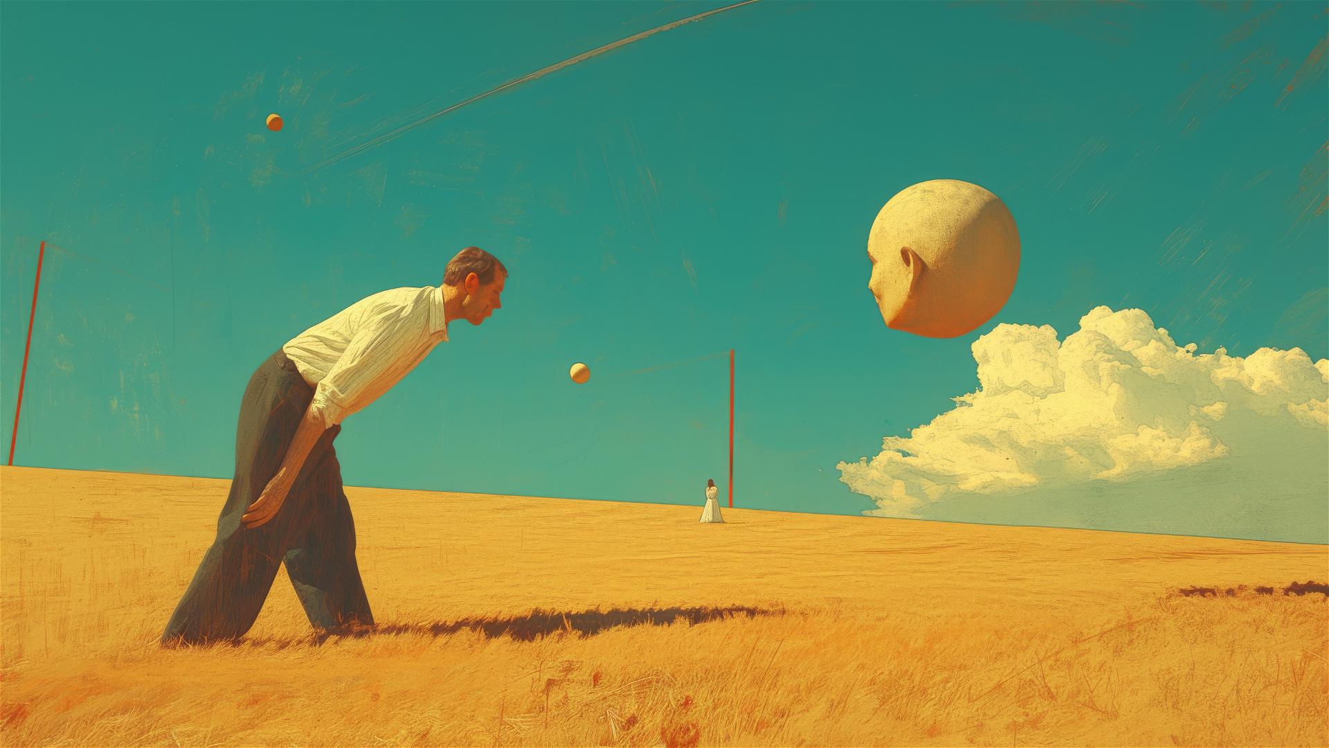 Surreal 1990s-style photo with Dali influences