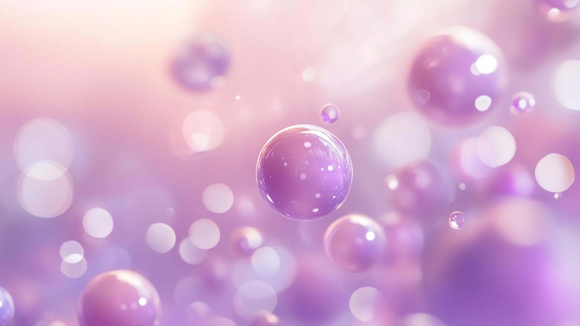 light purple wallpaper with soft bokeh effect and floating orbs