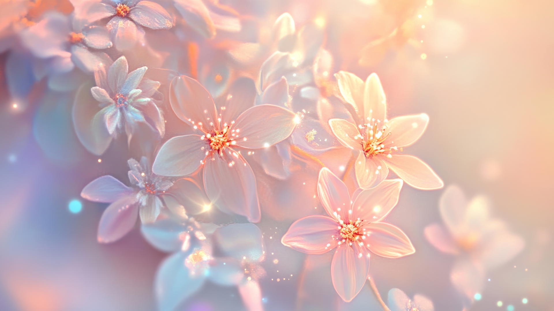 spring aesthetic wallpaper with intricate floral patterns and glowing effects