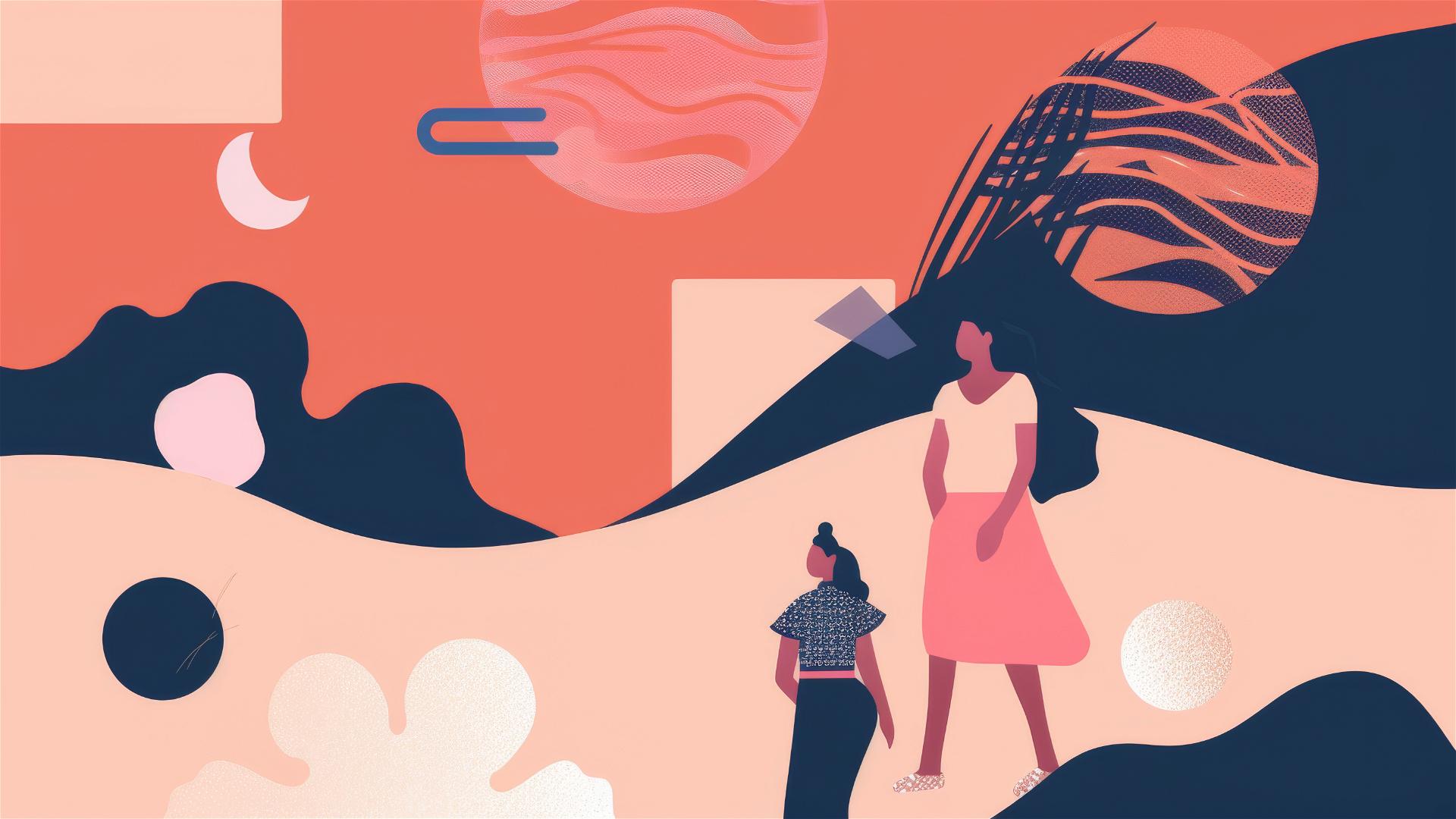 Vector art depicting the theme of seeking forgiveness with playful aesthetics.