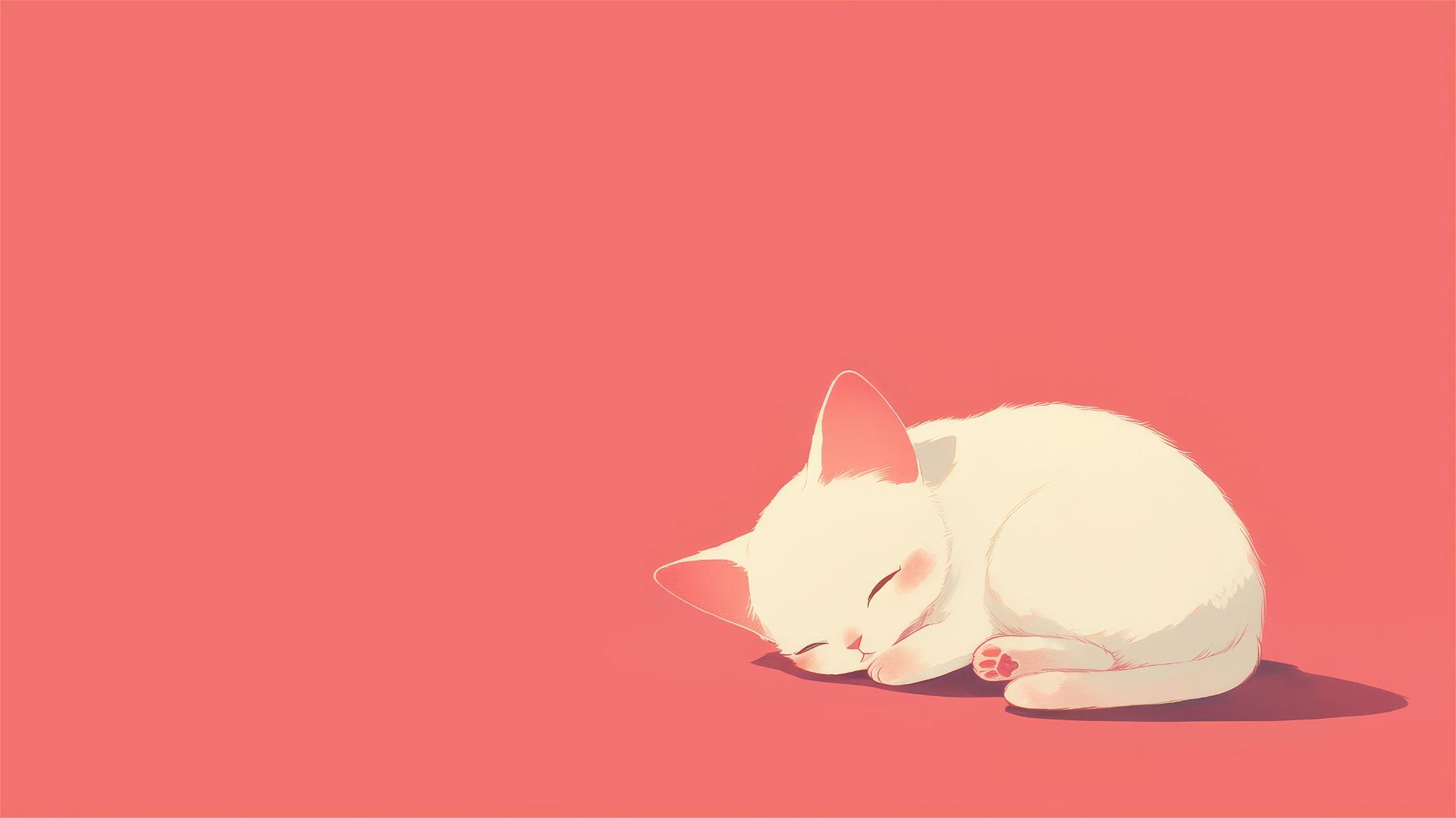 Minimalistic, detailed 8K cat design for iPhone