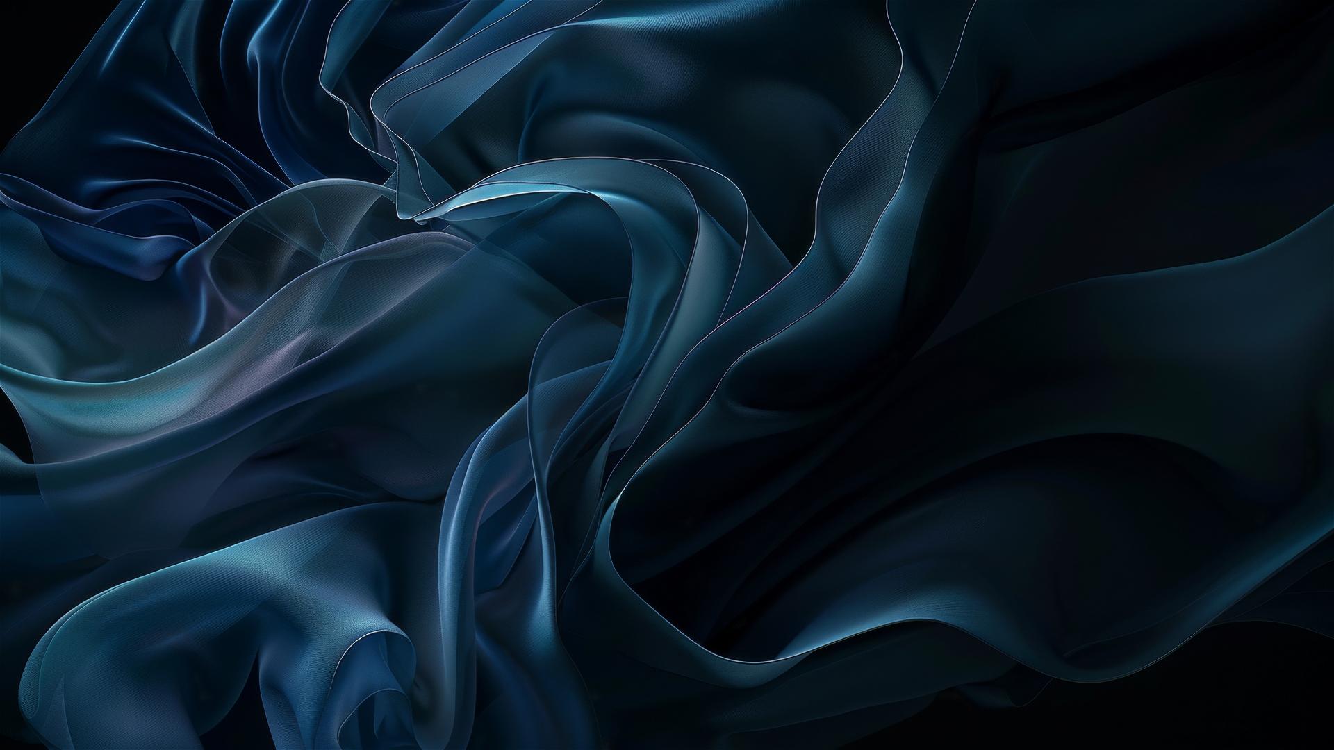 Black and azure fluid shapes on iPhone background