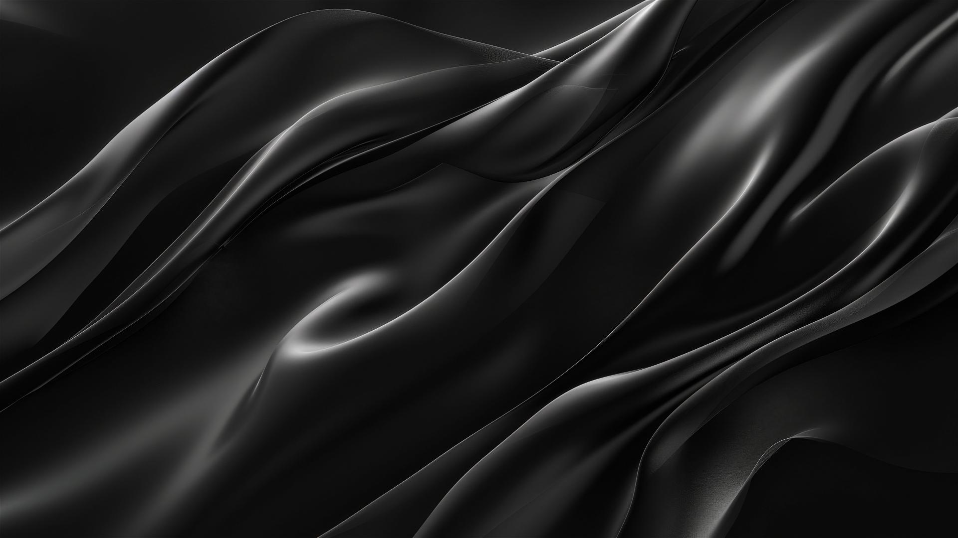 Elegant black opal flowing shapes on iPhone background