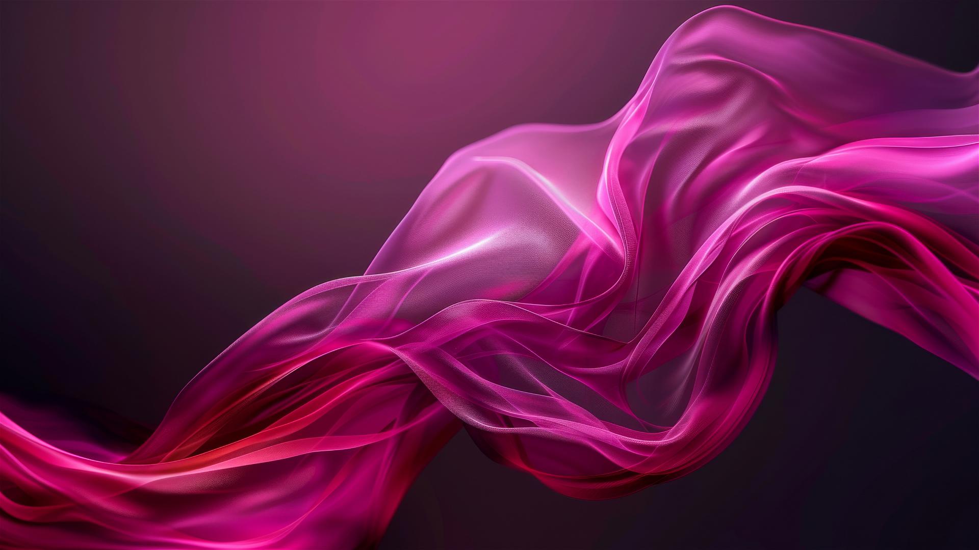 Elegant dark fuchsia flowing shapes on iPhone background