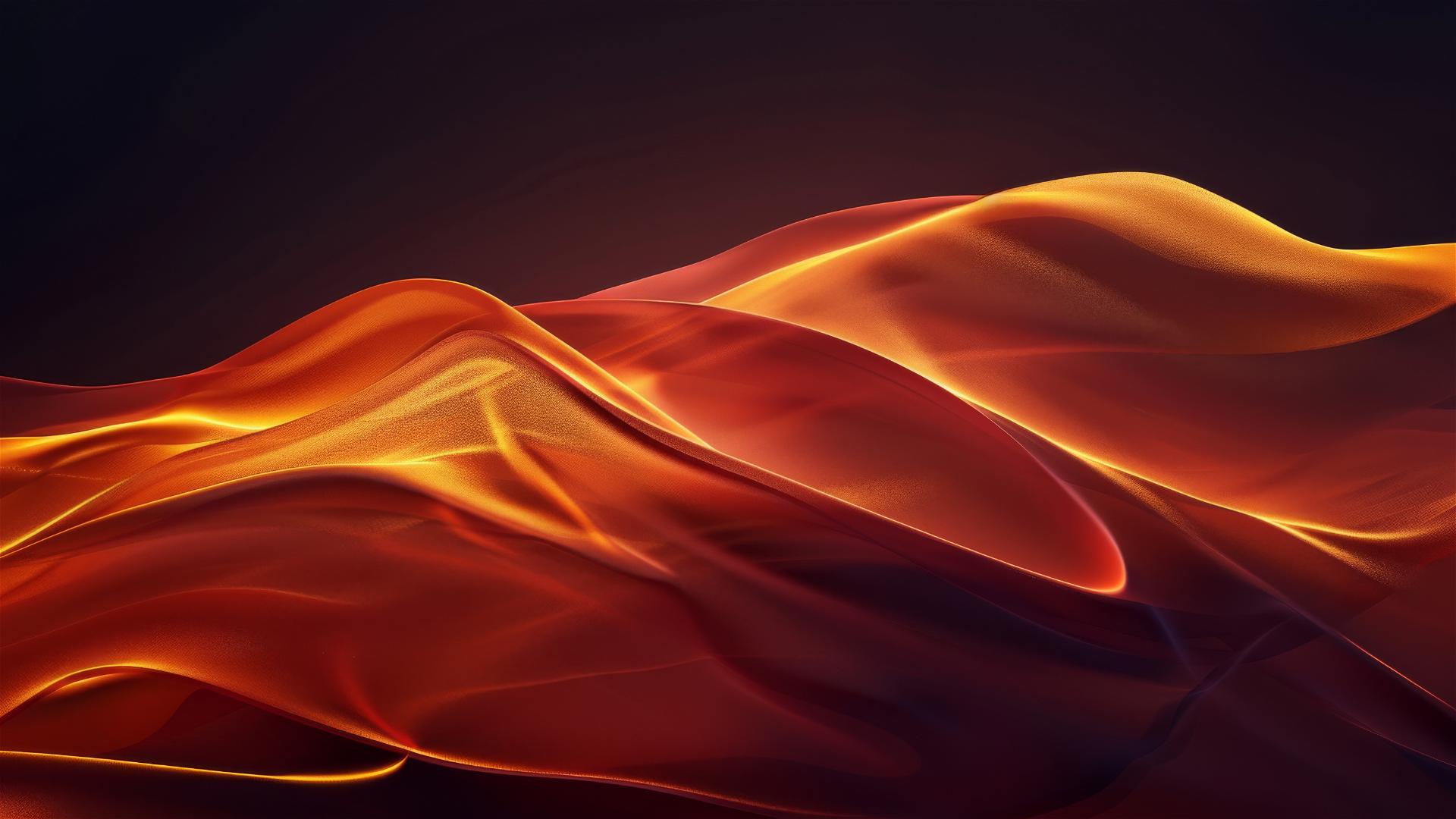 Dark tangerine flowing shapes on iPhone