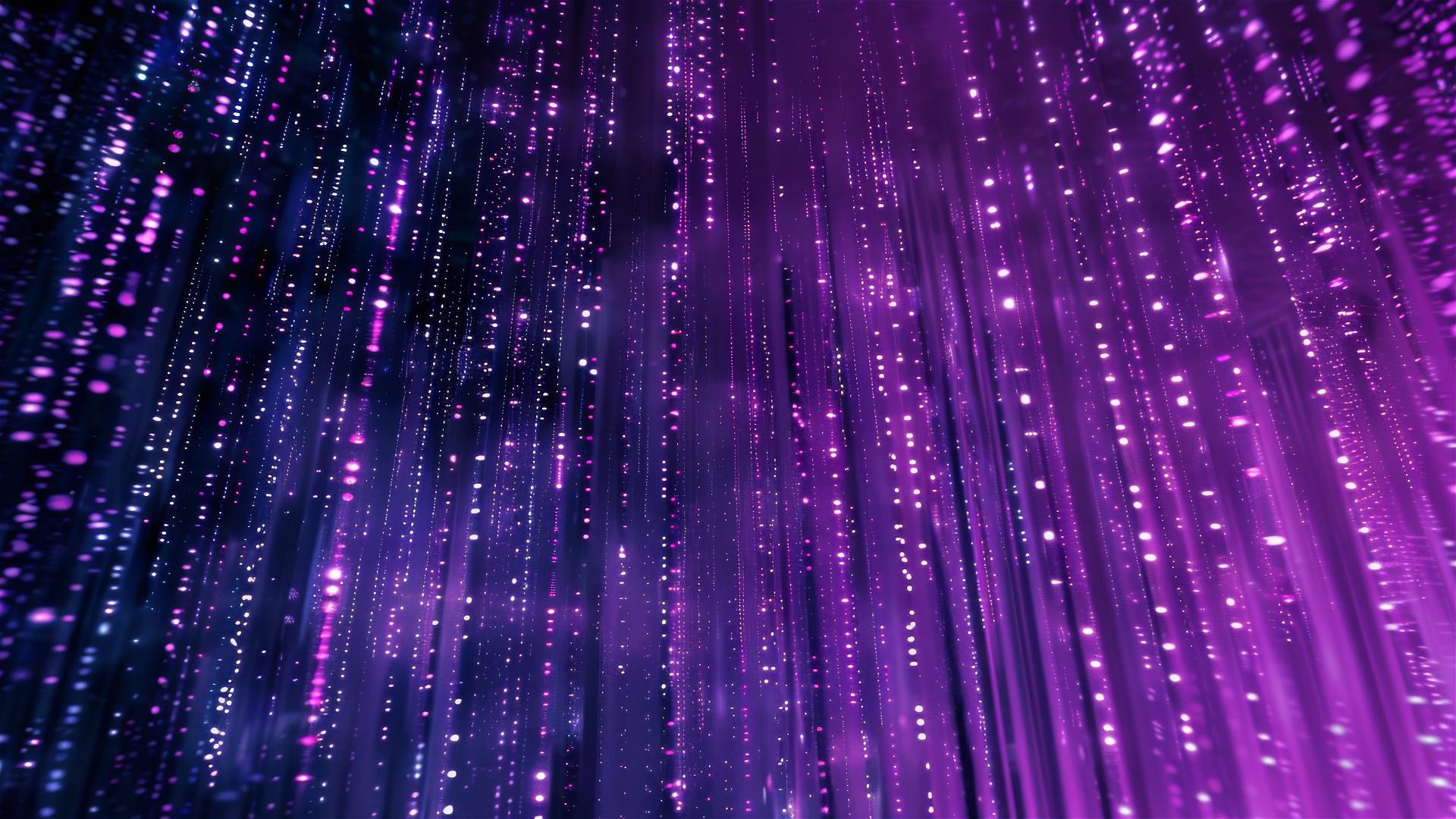 Matrix-style digital stream of numbers in purple to blue hues