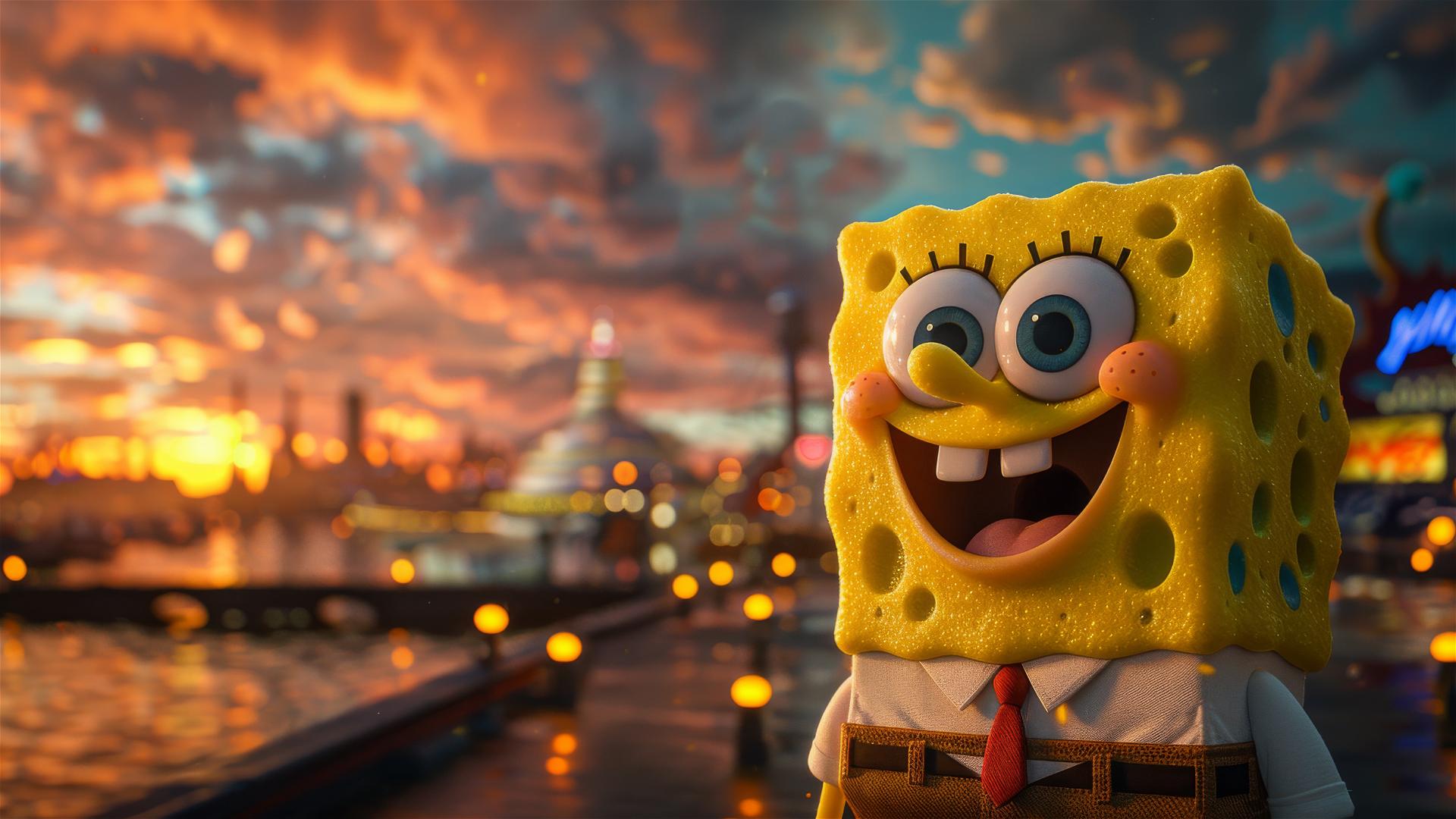 SpongeBob gazing at the cosmos