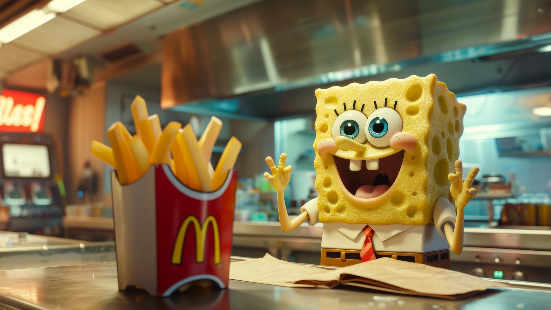 SpongeBob working at McDonald’s in real life