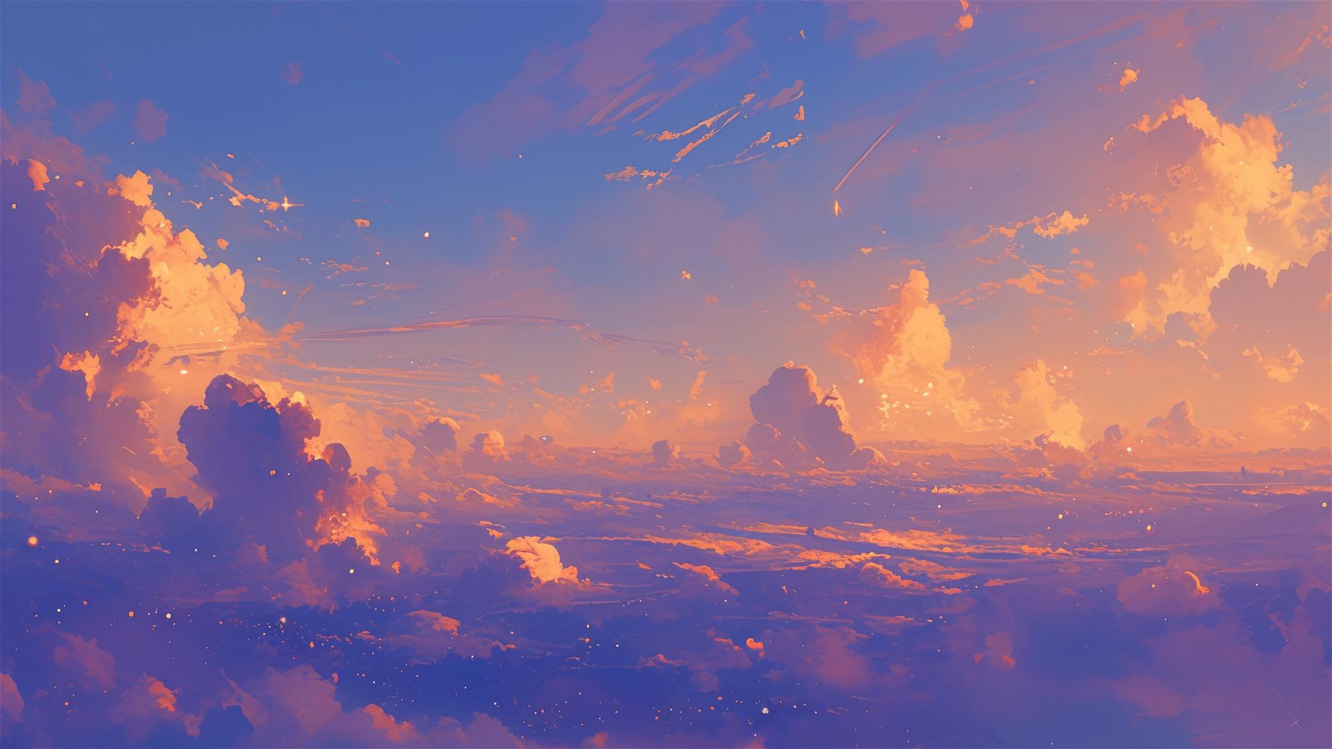 High-altitude clouds under a gentle moonrise