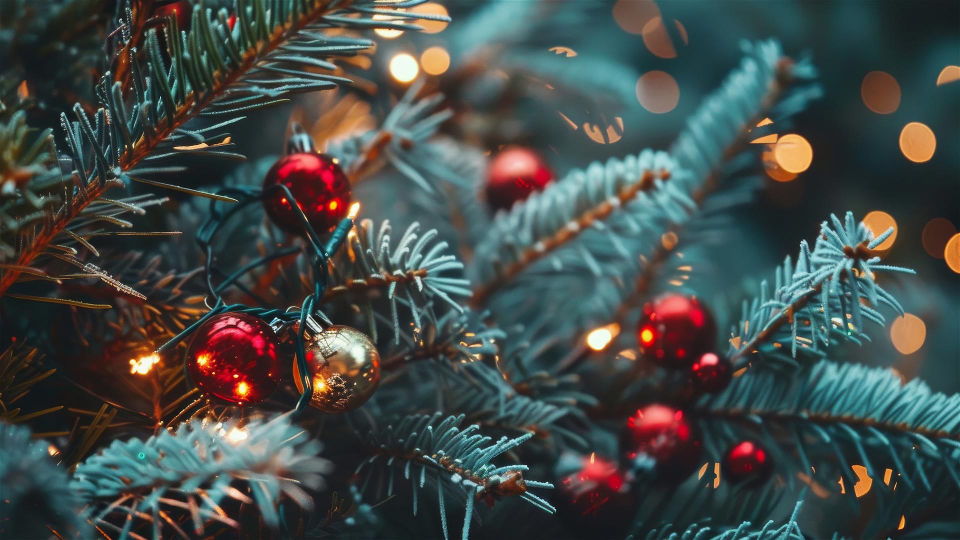 Aesthetic Christmas background with festive elements in 4K resolution