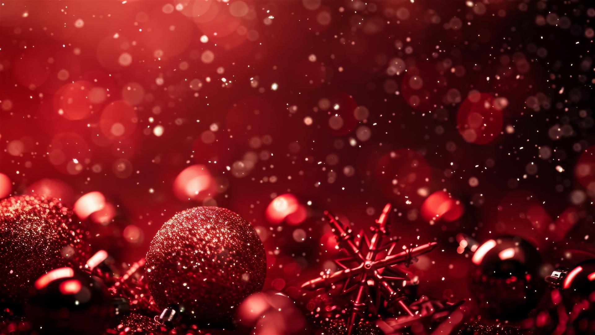 Red Christmas background with festive elements