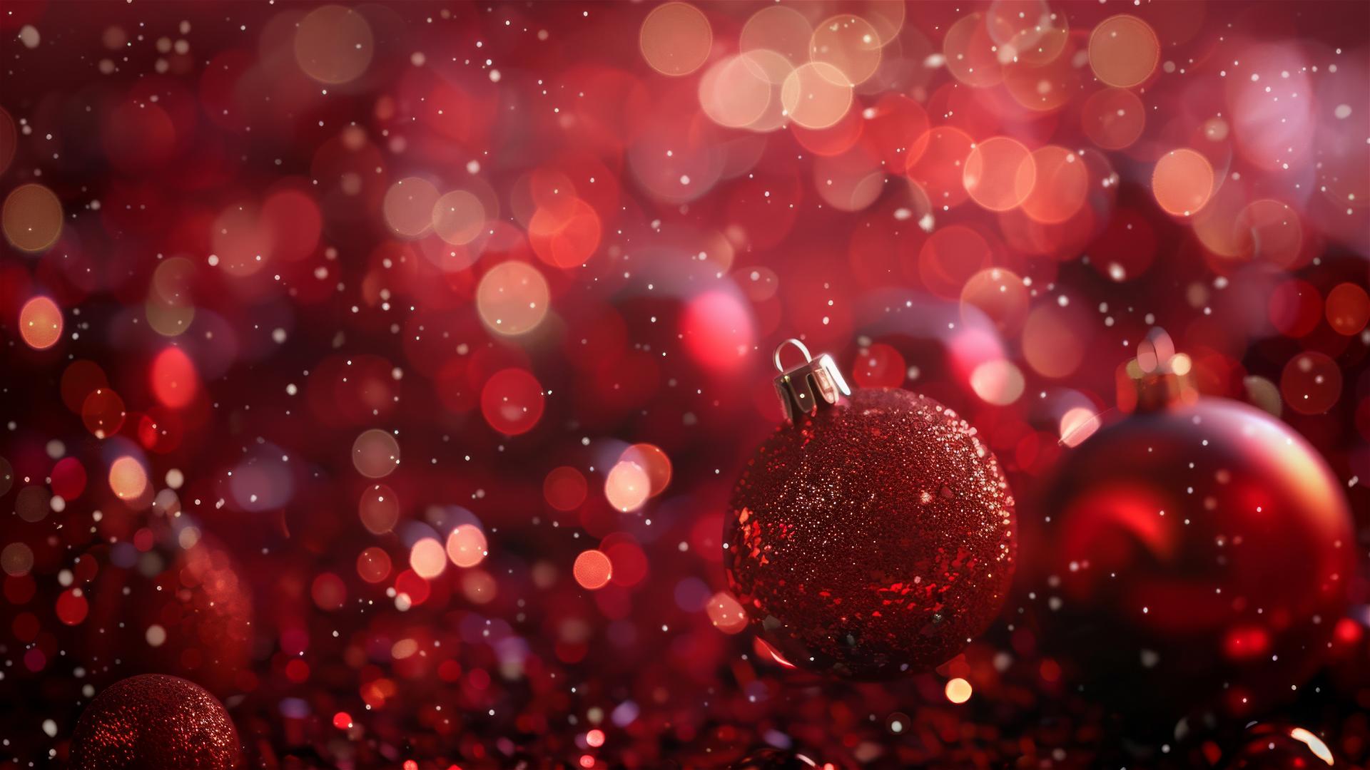 Festive 4K Christmas background with abundant red elements.