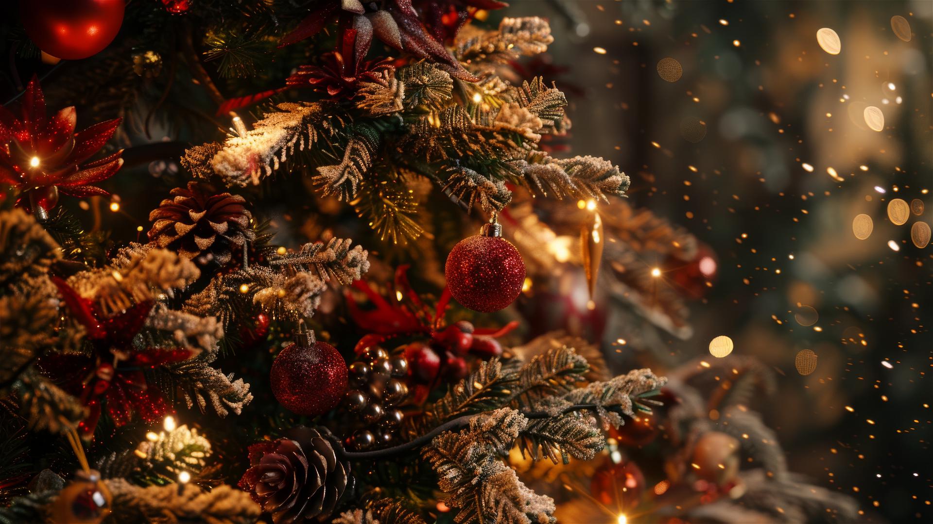 Charming Christmas tree with festive decorations
