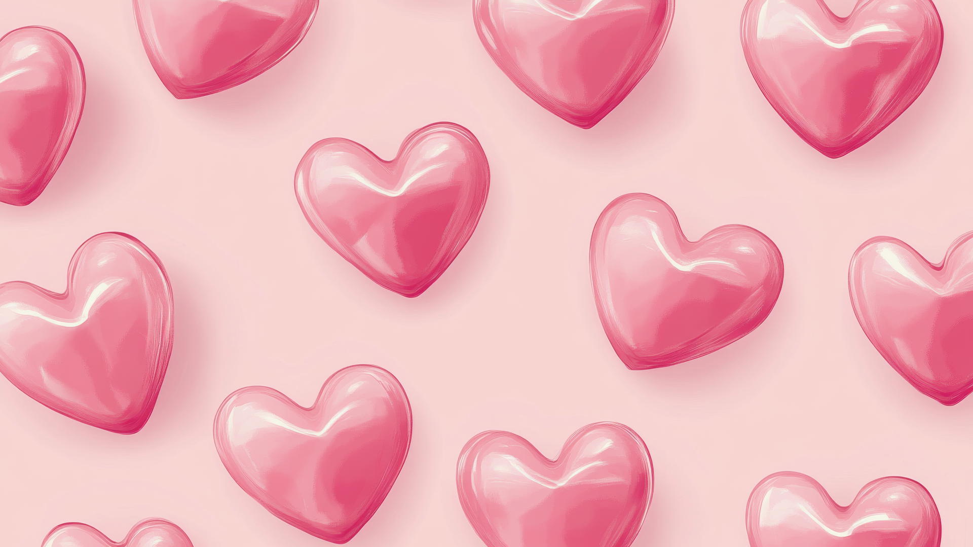 pink preppy wallpaper with whimsical pink hearts on soft pink background