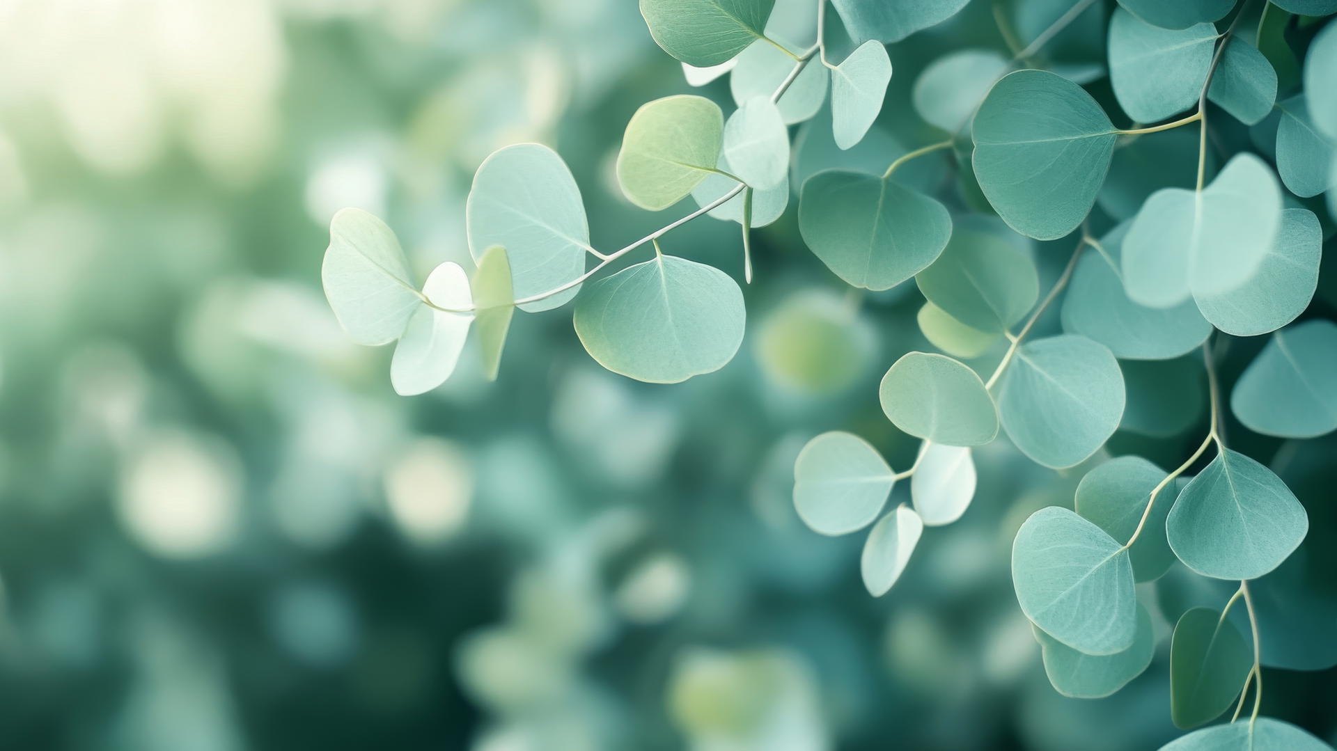 Sage green aesthetic wallpaper with eucalyptus branches