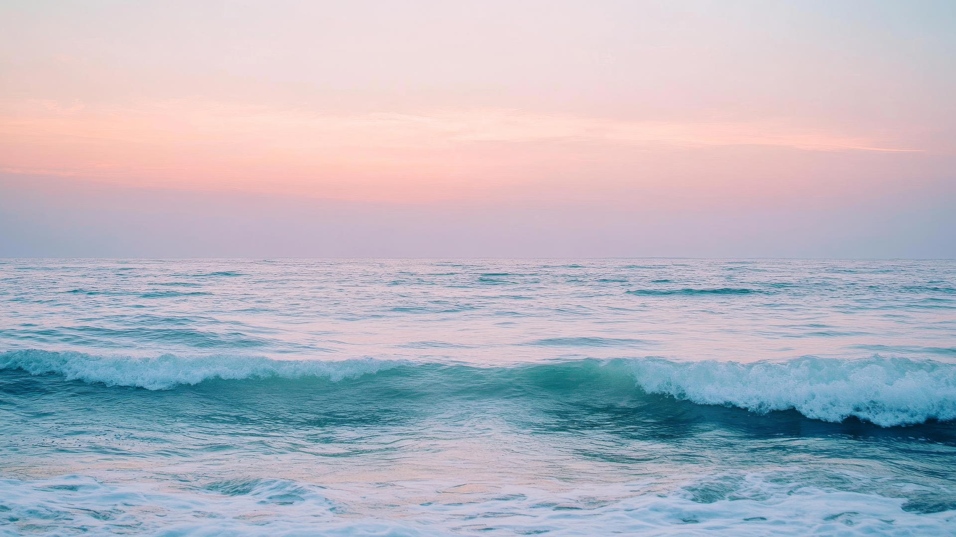 nature aesthetic wallpaper of a serene ocean with pastel sky at dusk