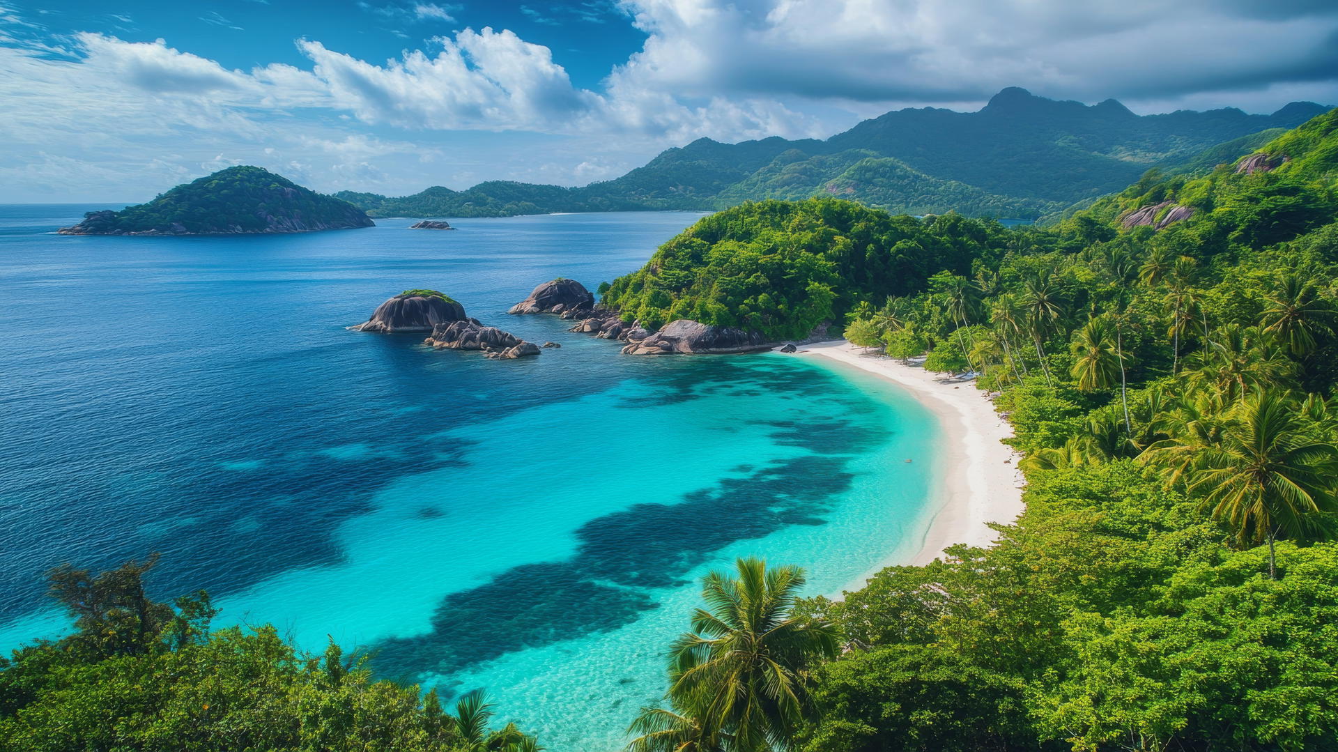 beautiful nature wallpaper 4k of a tropical island with turquoise waters