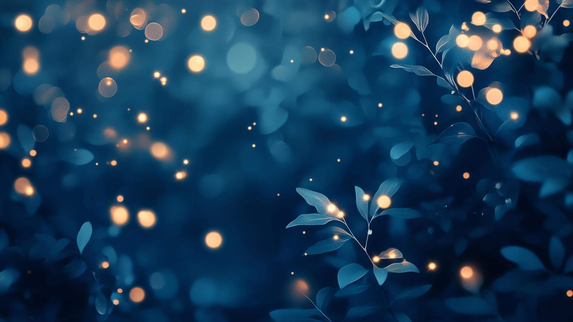 blue wallpaper aesthetic with whimsical fairy lights