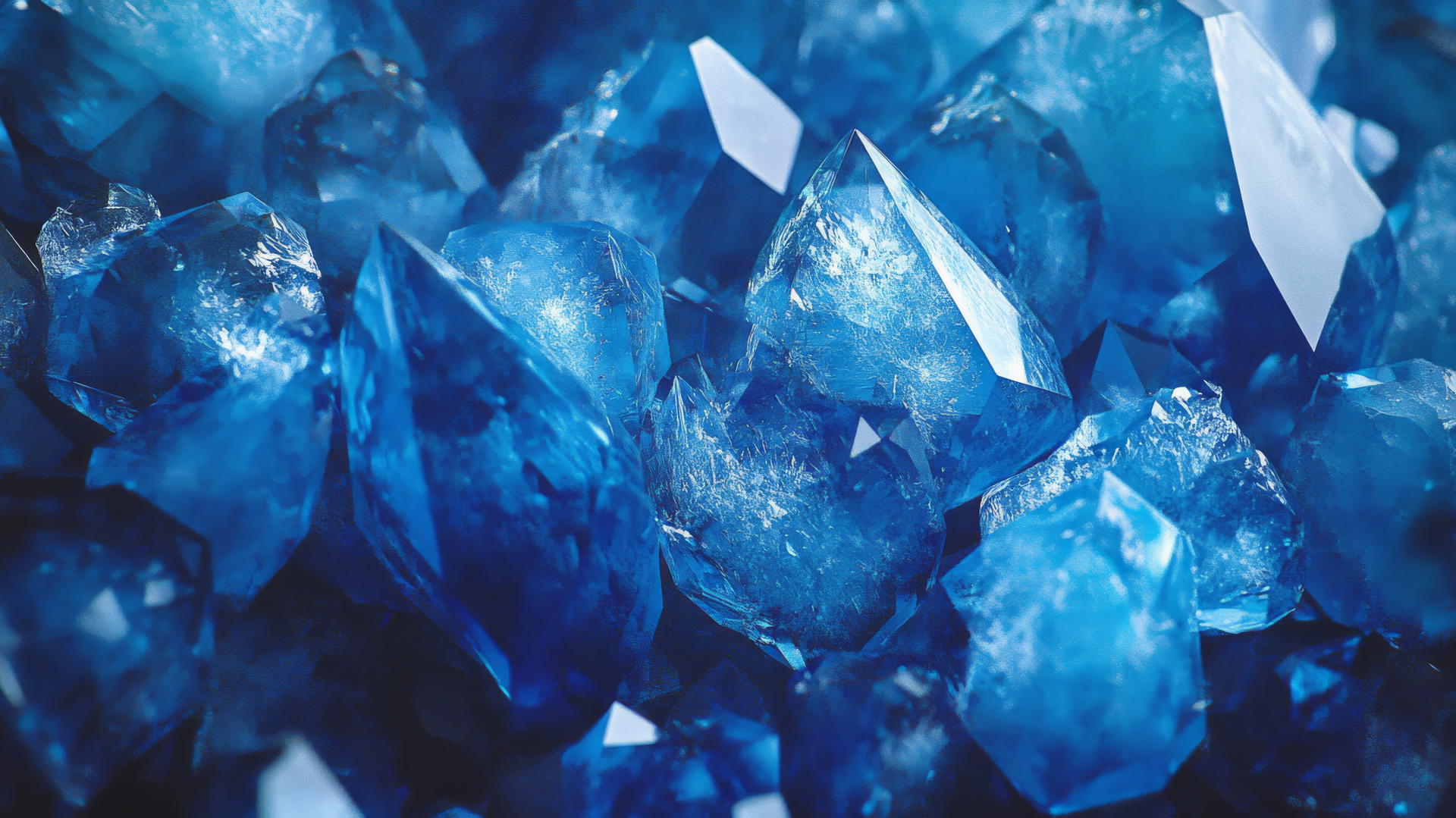 blue wallpaper aesthetic with sparkling sapphire crystals
