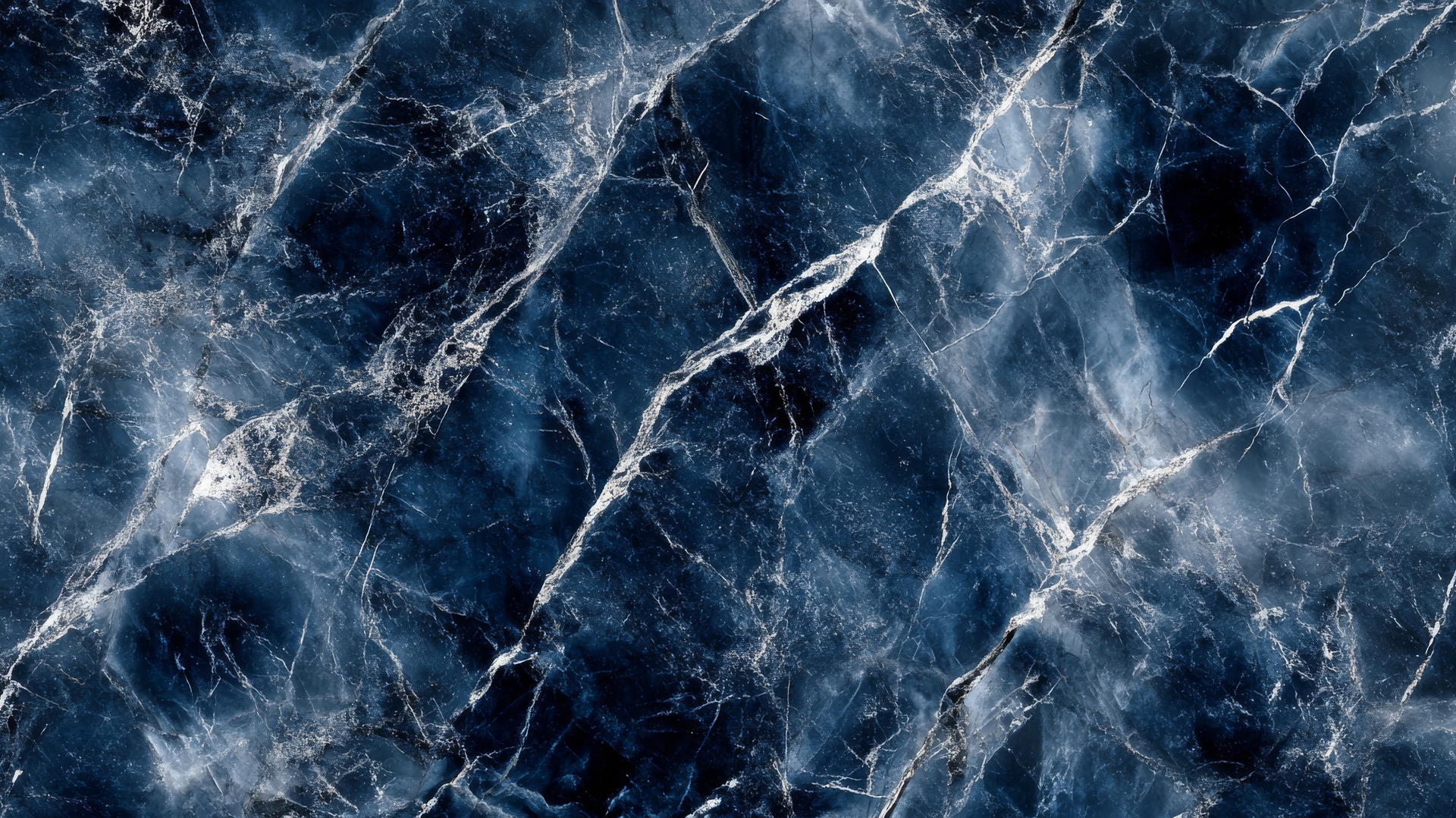 dark blue marble texture with white and silver veins, dark blue aesthetic wallpaper