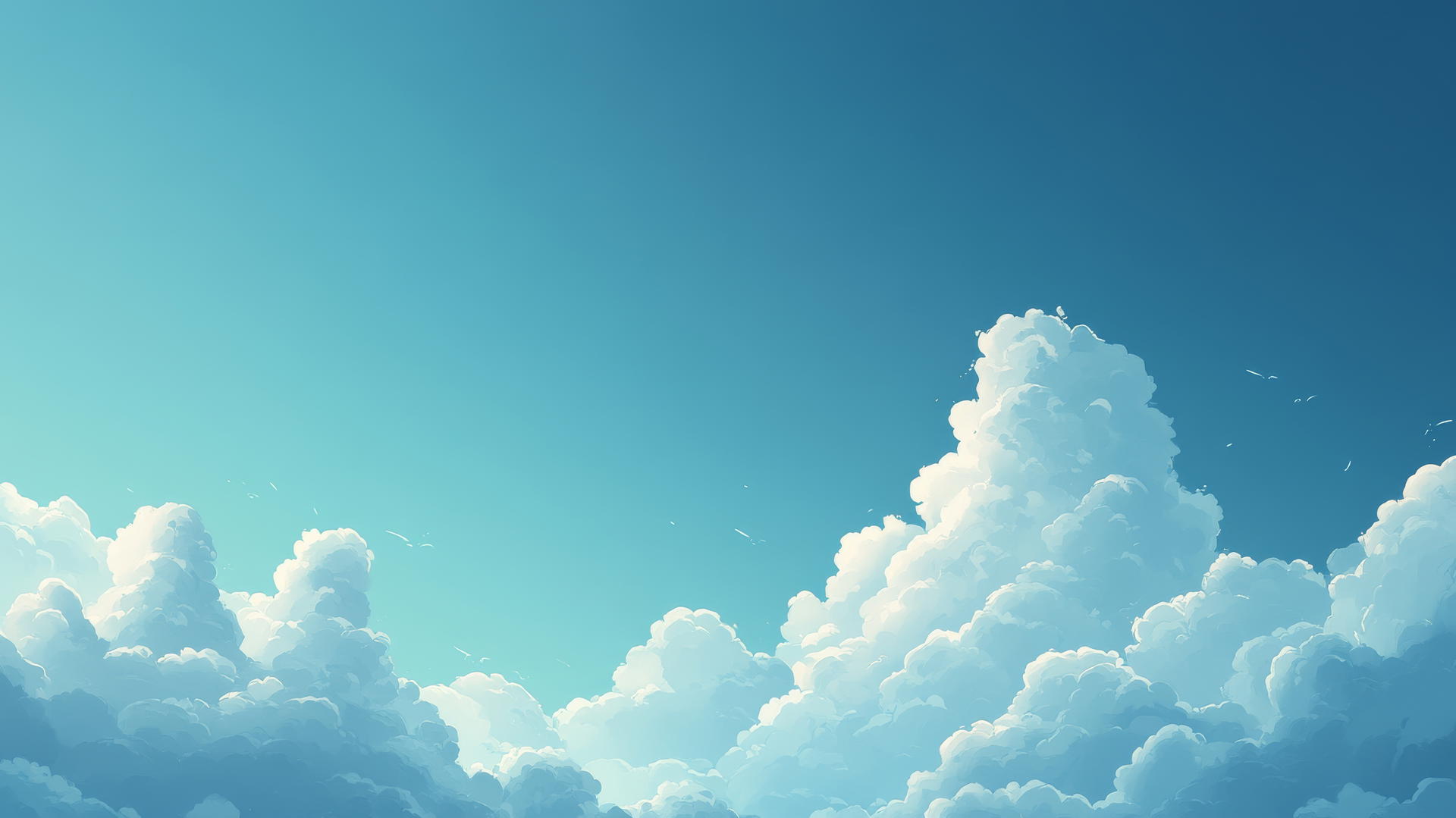 aesthetic wallpaper blue with gradient blue sky and wispy white clouds