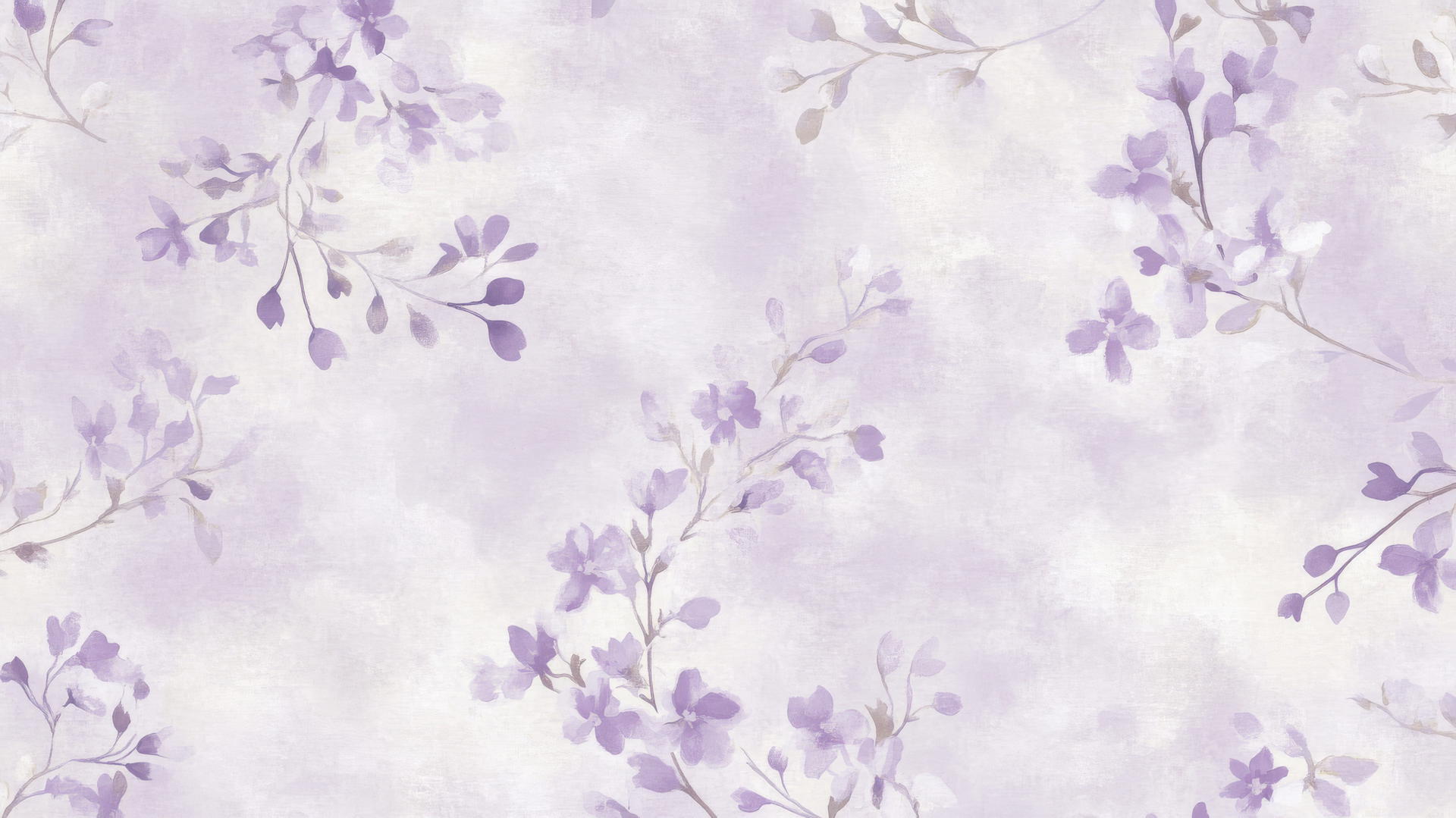 light purple wallpaper with tiny light purple blossoms on soft lavender background