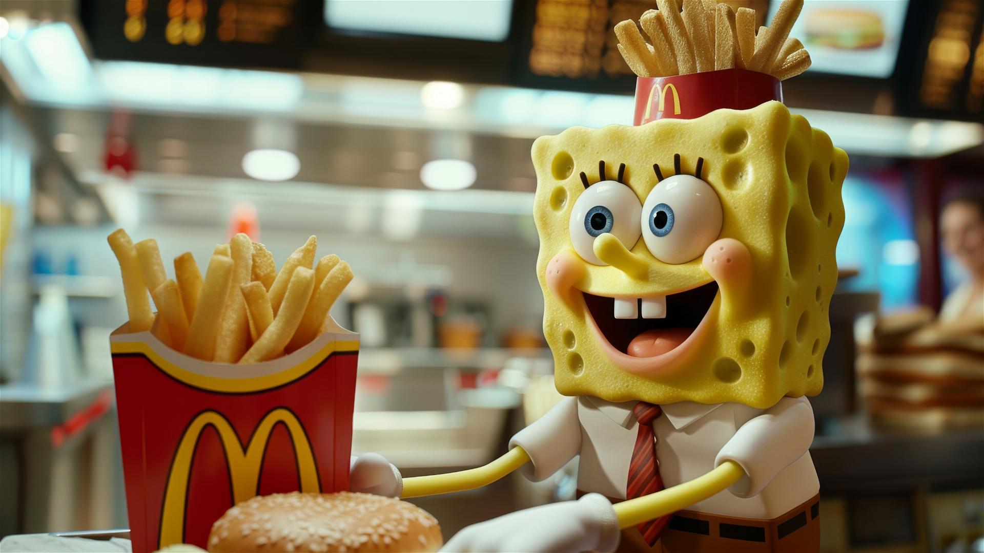SpongeBob working at McDonald’s in real life