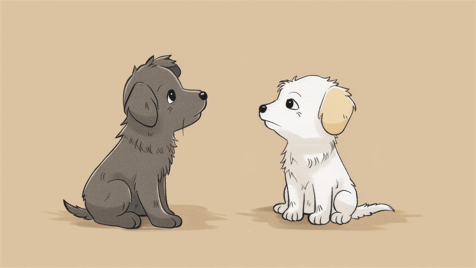 Cute dog art in the style of Randall Munroe and Liz Climo