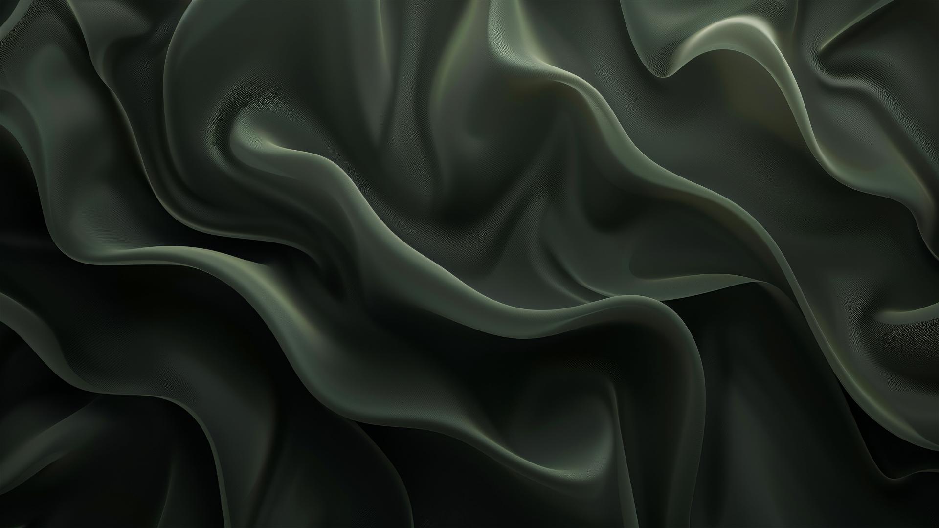 Dark olive fluid shapes on iPhone