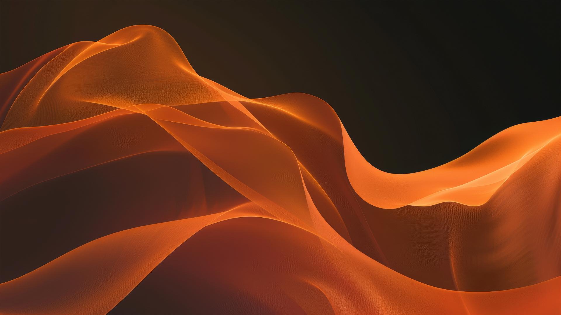 Dark tangerine flowing shapes on iPhone background