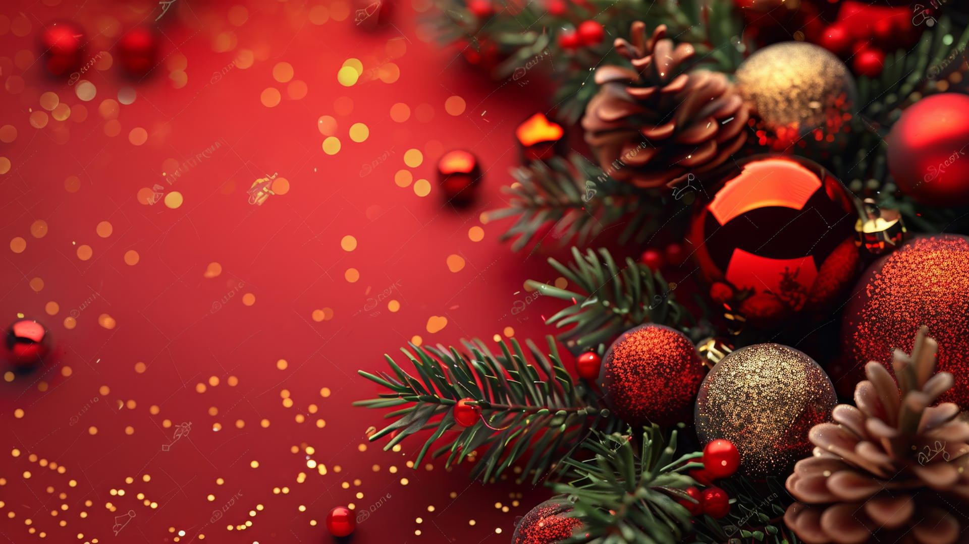 Festive Christmas background with holiday elements