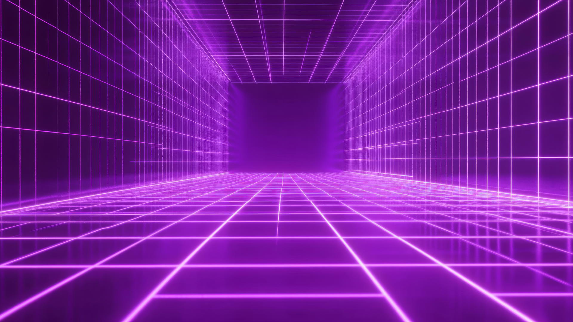 Retro-inspired purple background wallpaper with pixelated grid and neon highlights