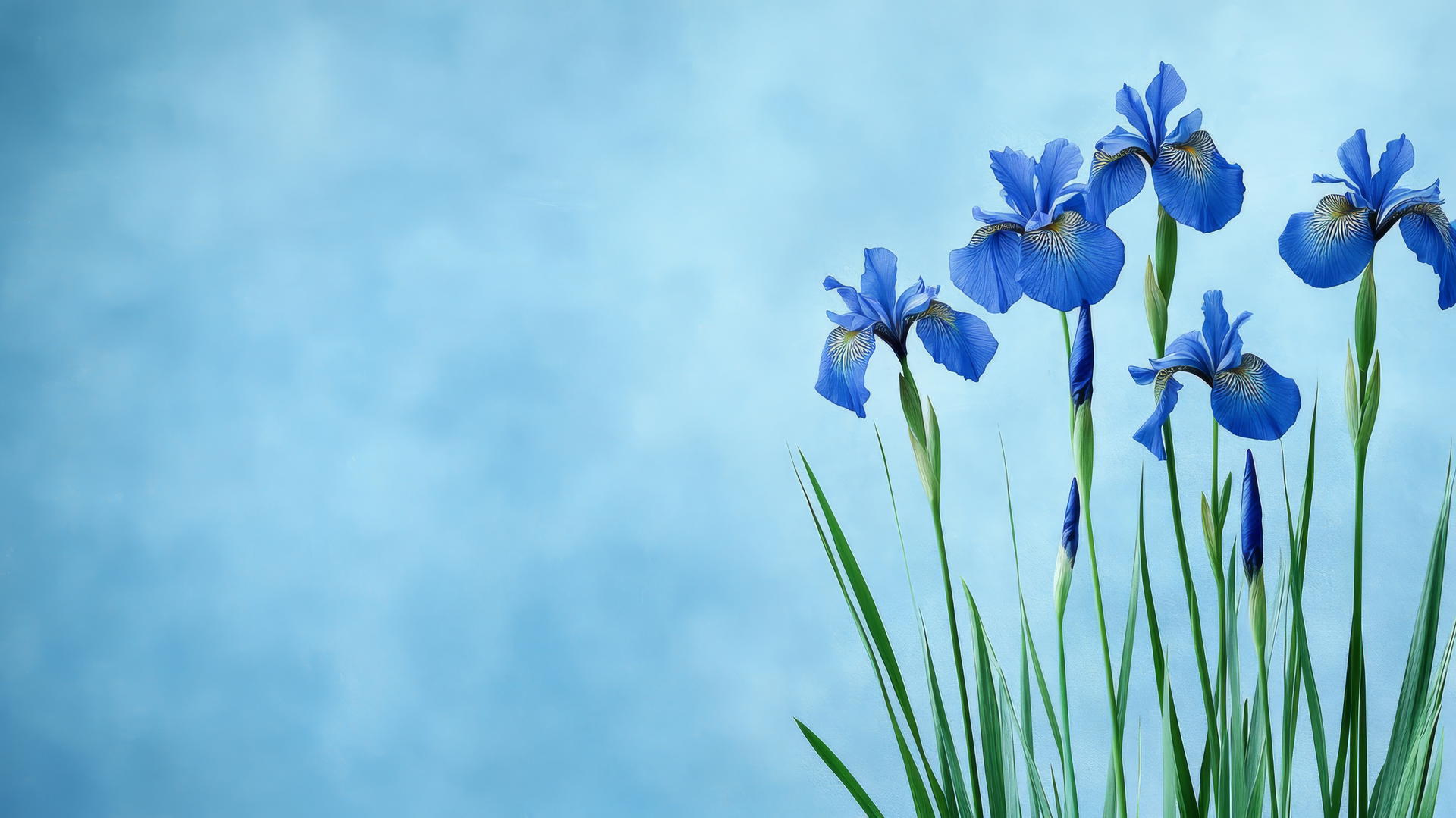 blue flower wallpaper with elegant blue iris flowers